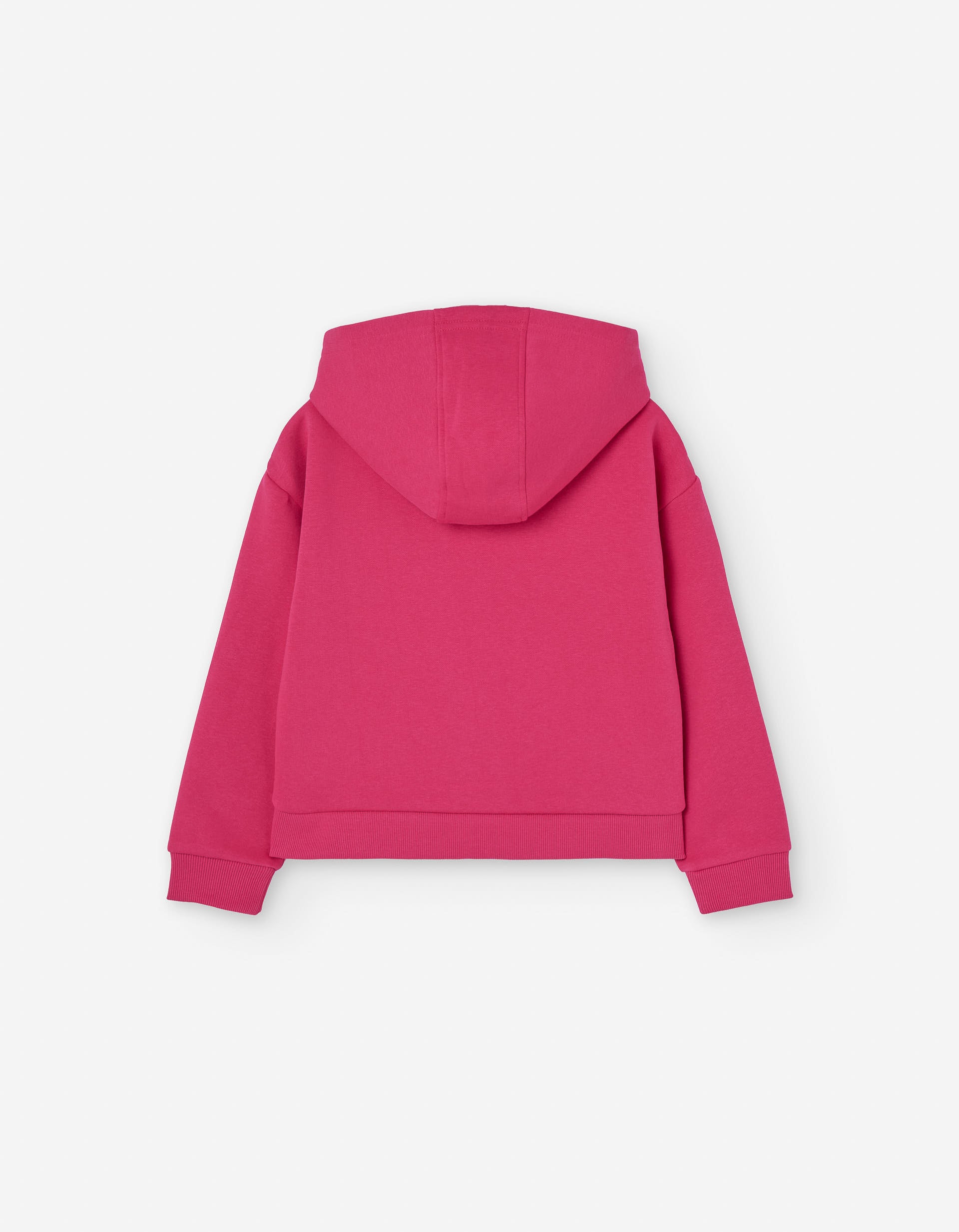 Brushed hooded sweatshirt with strawberry print for girls, pink