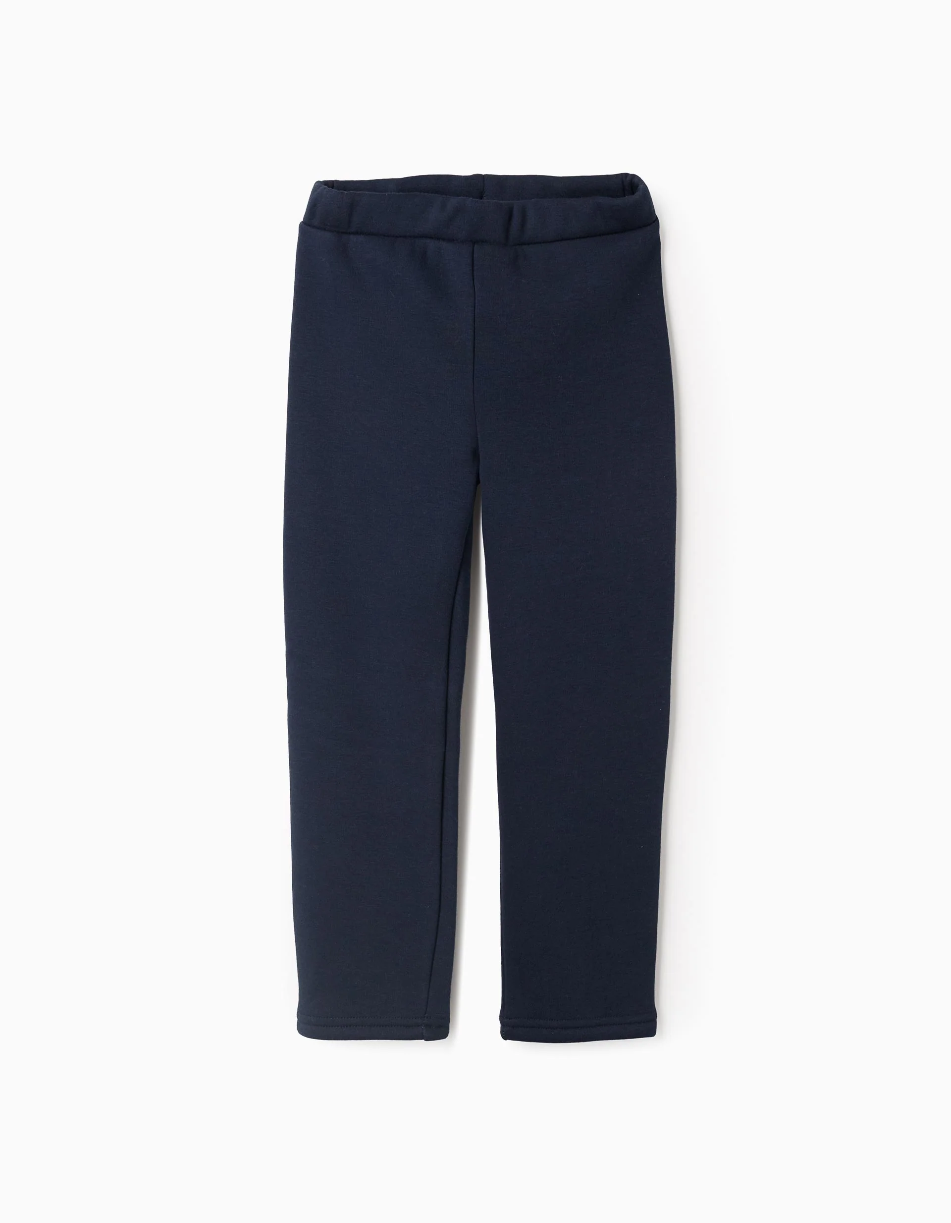 Brushed leggings with flexible waistband for girls, dark blue