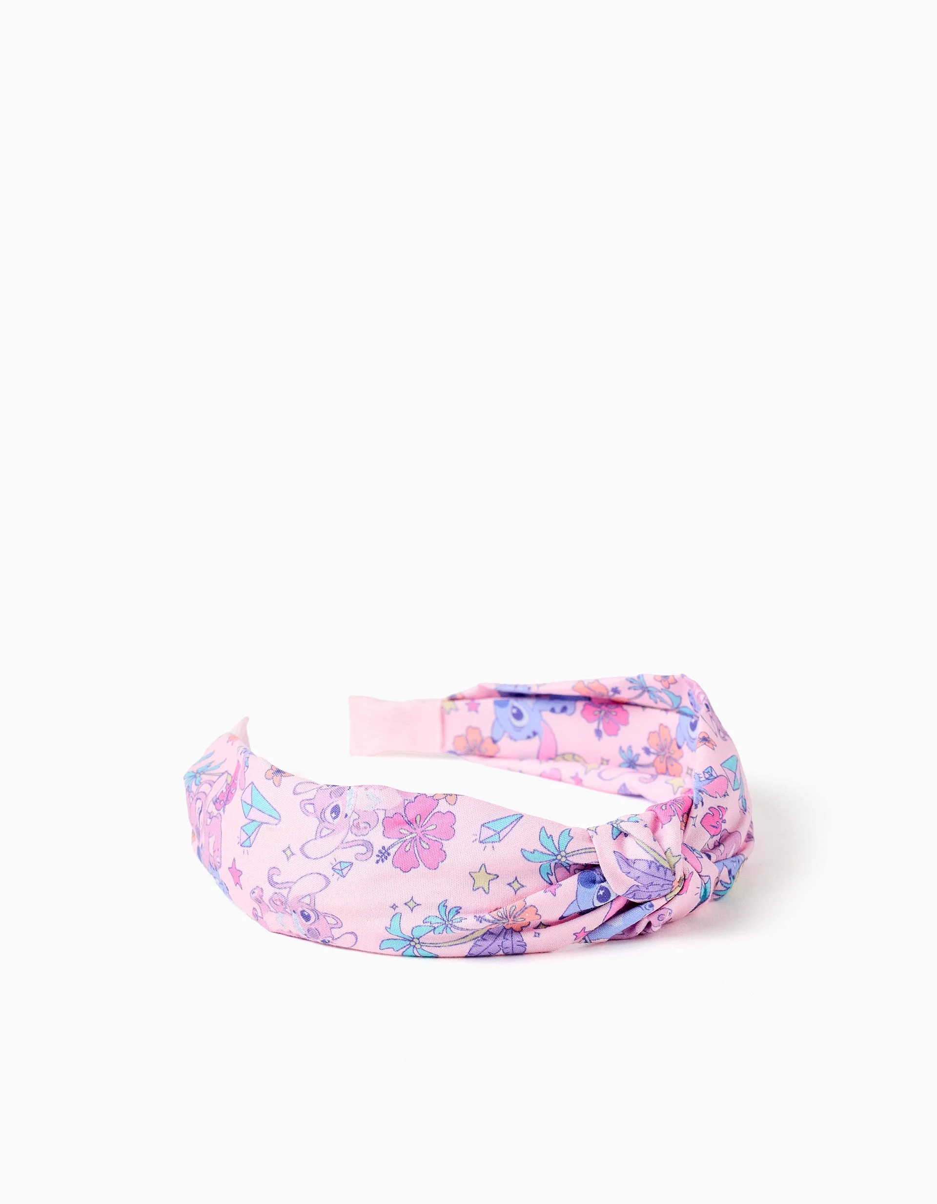 Stitch Headband with Knot on Top for Babies and Girls, Pink