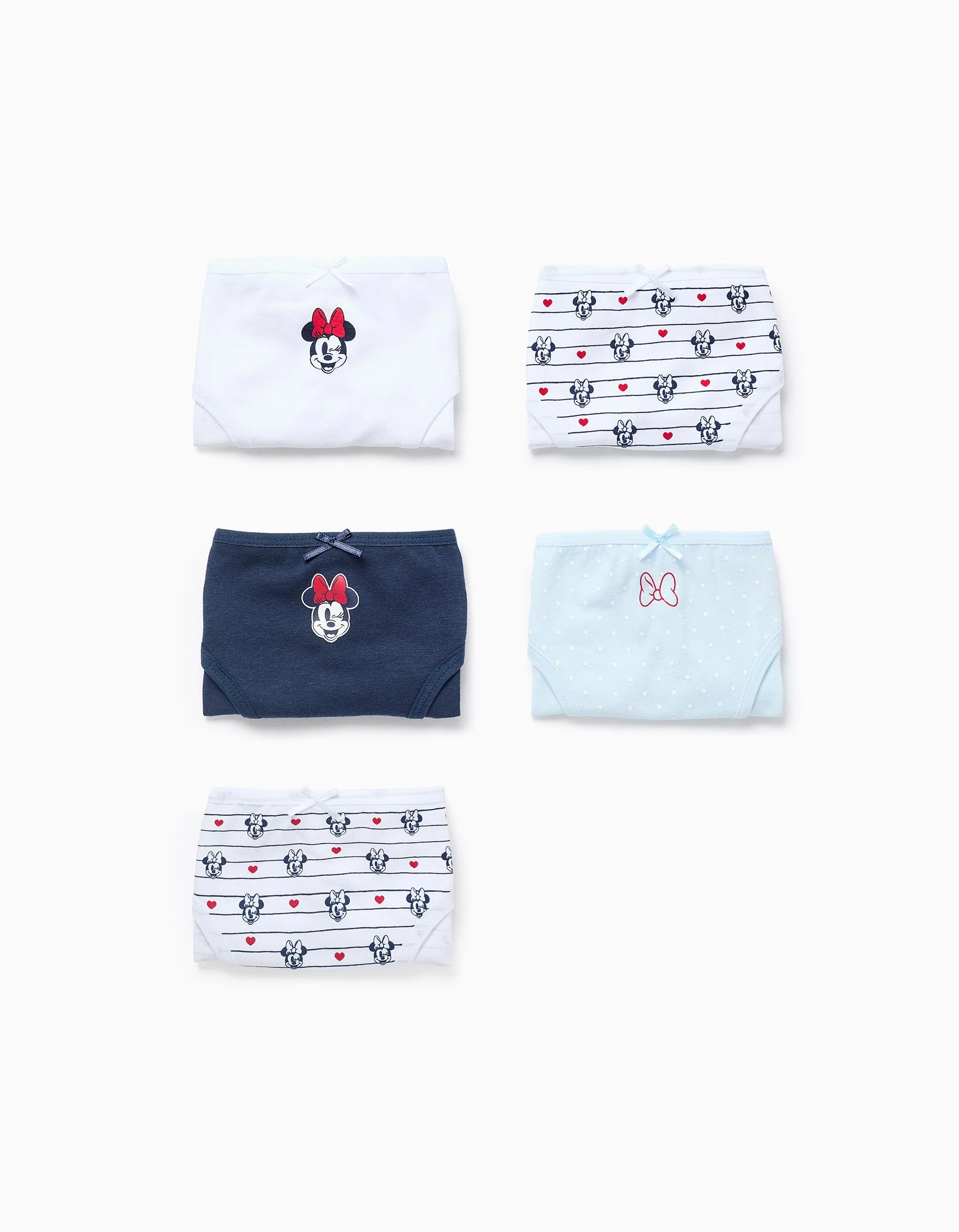 Pack of 5 knickers for Girls 'Minnie', White/Blue
