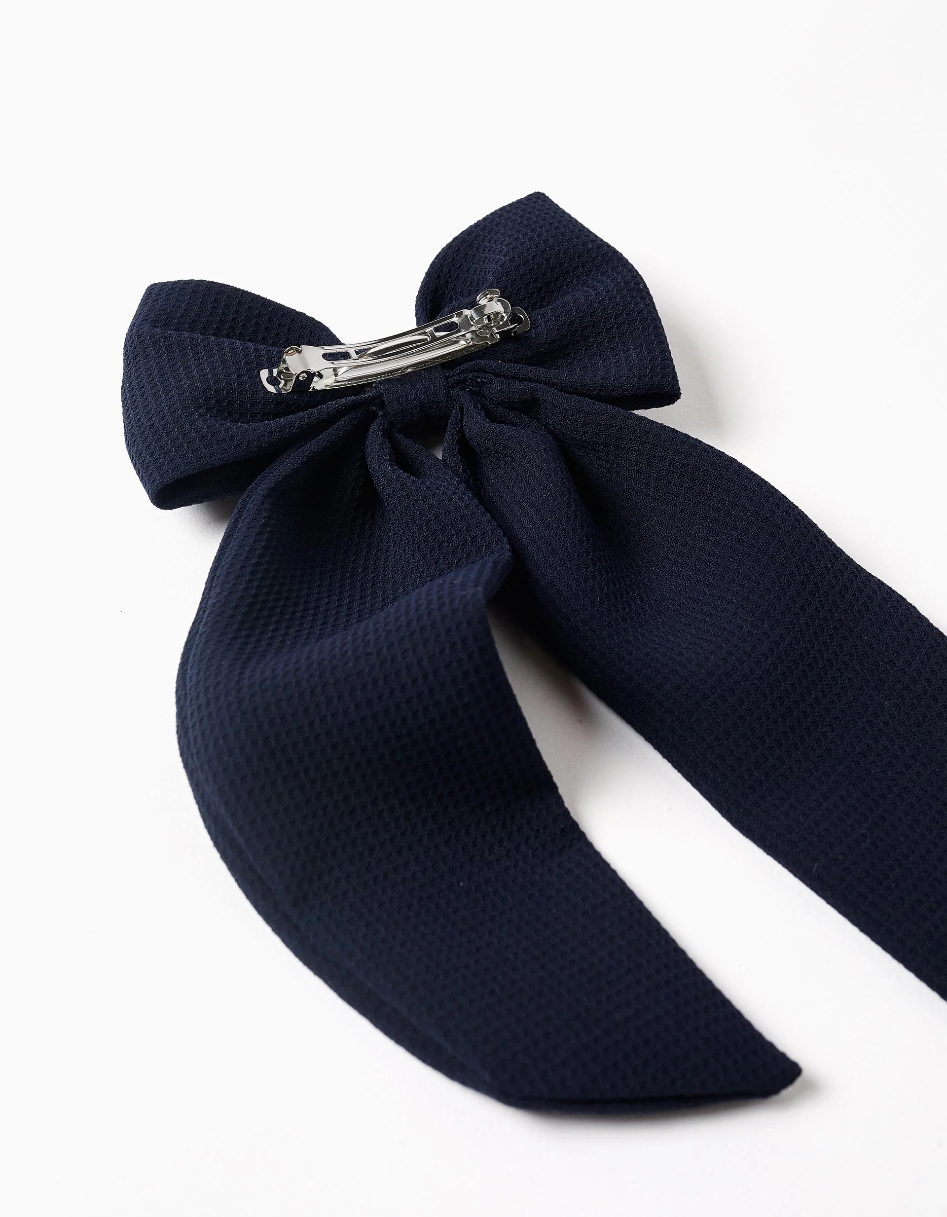 Hair slide with large bow for babies and girls, dark blue