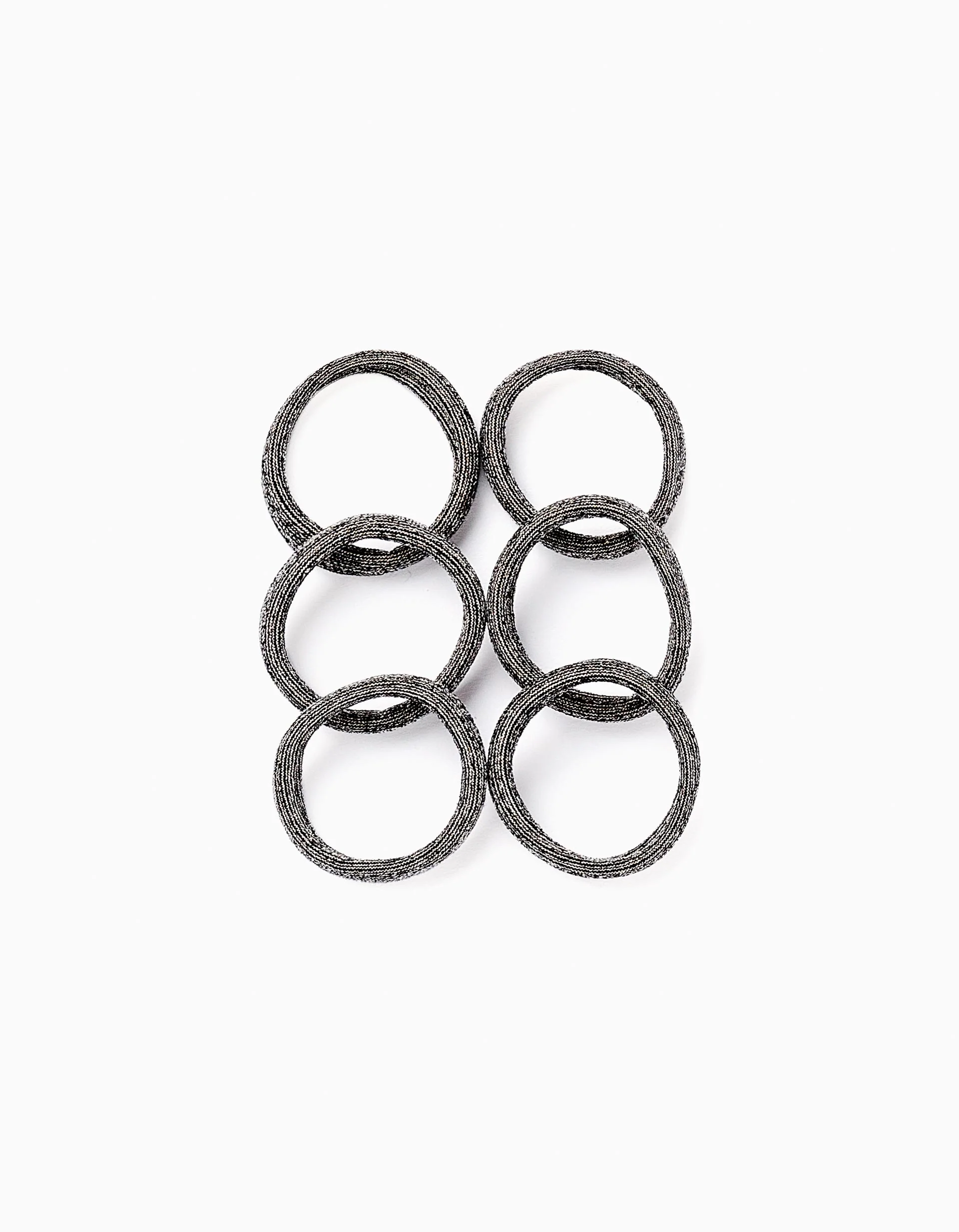 Pack of 6 Hair Elastic Bands for Baby and Girls, Black/Gold