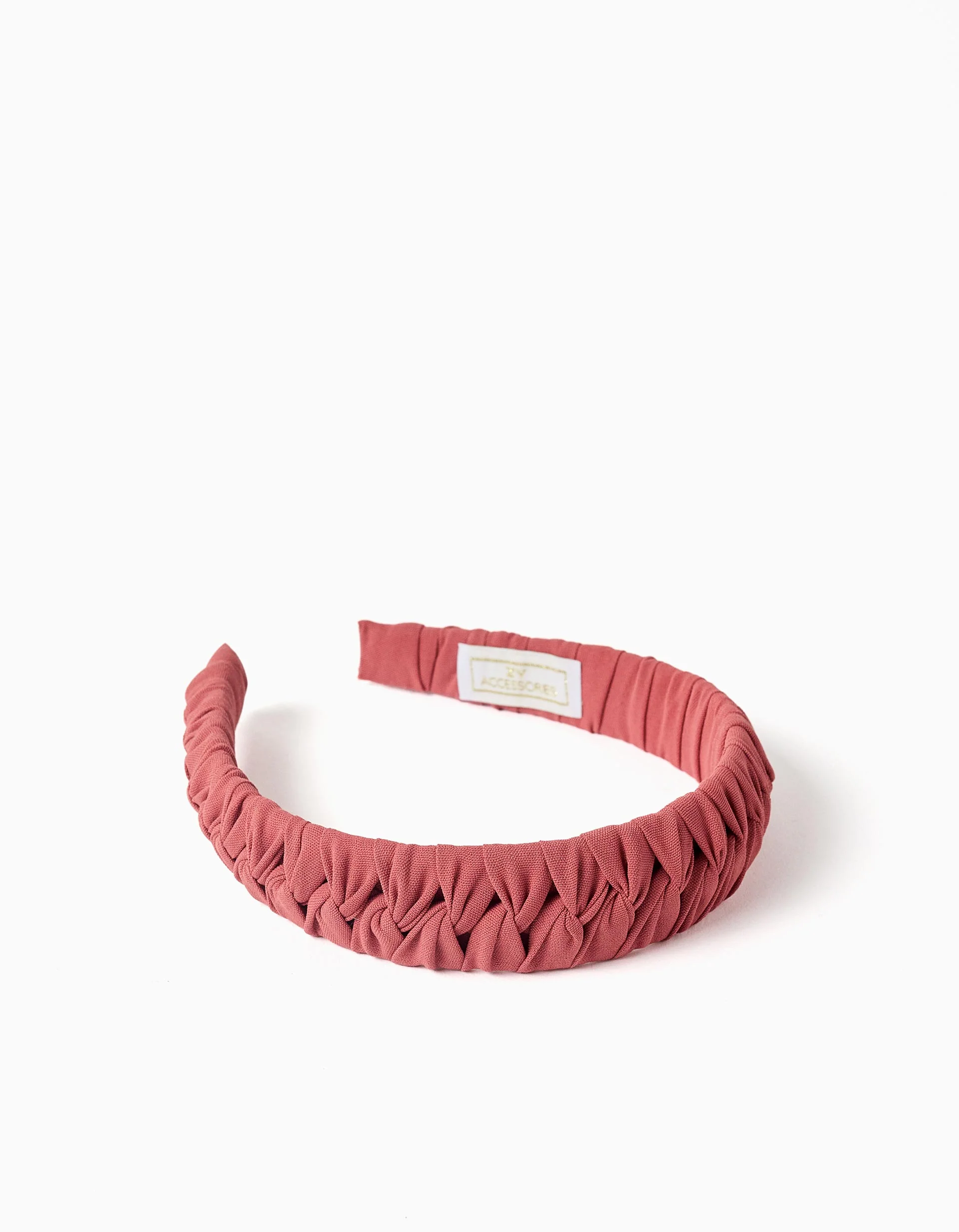 Braided fabric Alice band for girls, brick red