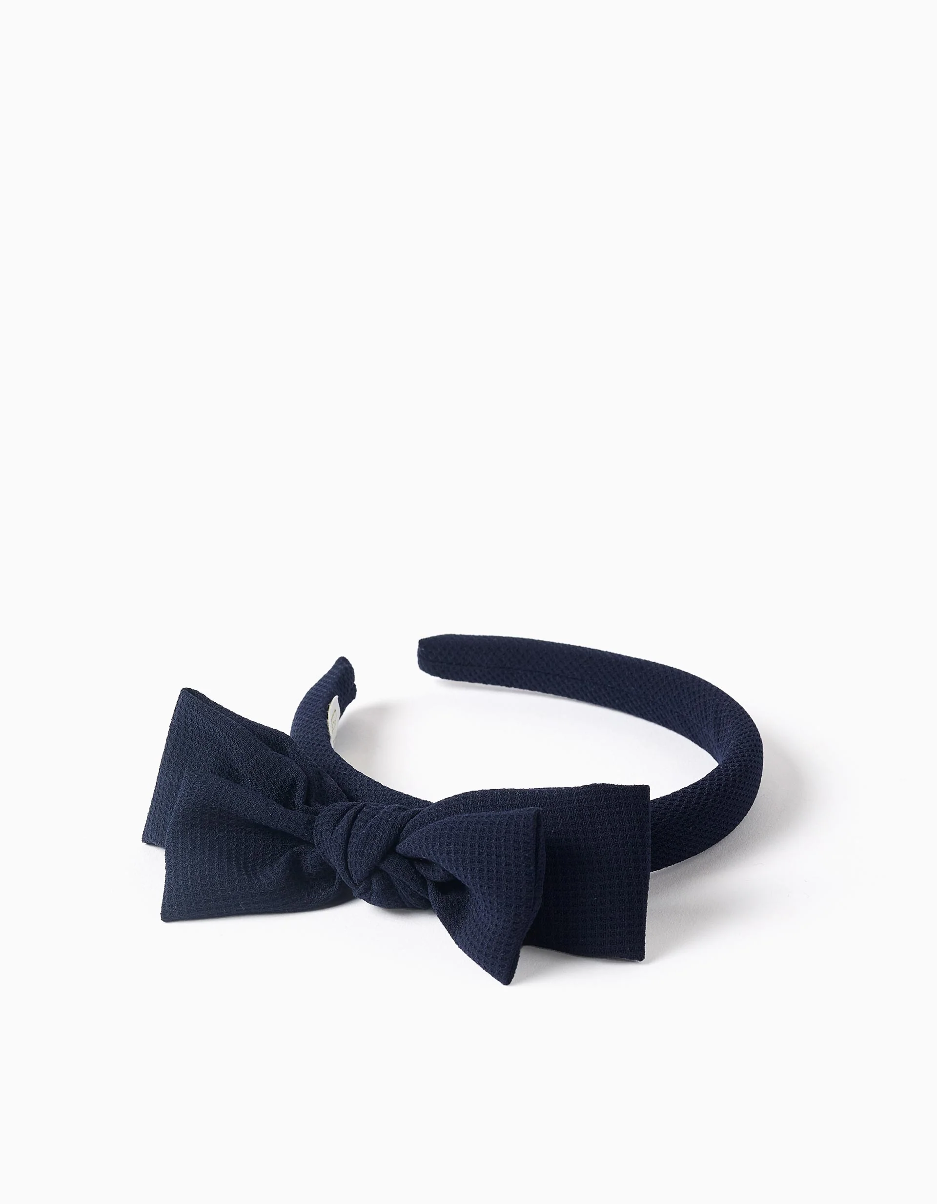 Padded Alice band with bow on top for girls, dark blue