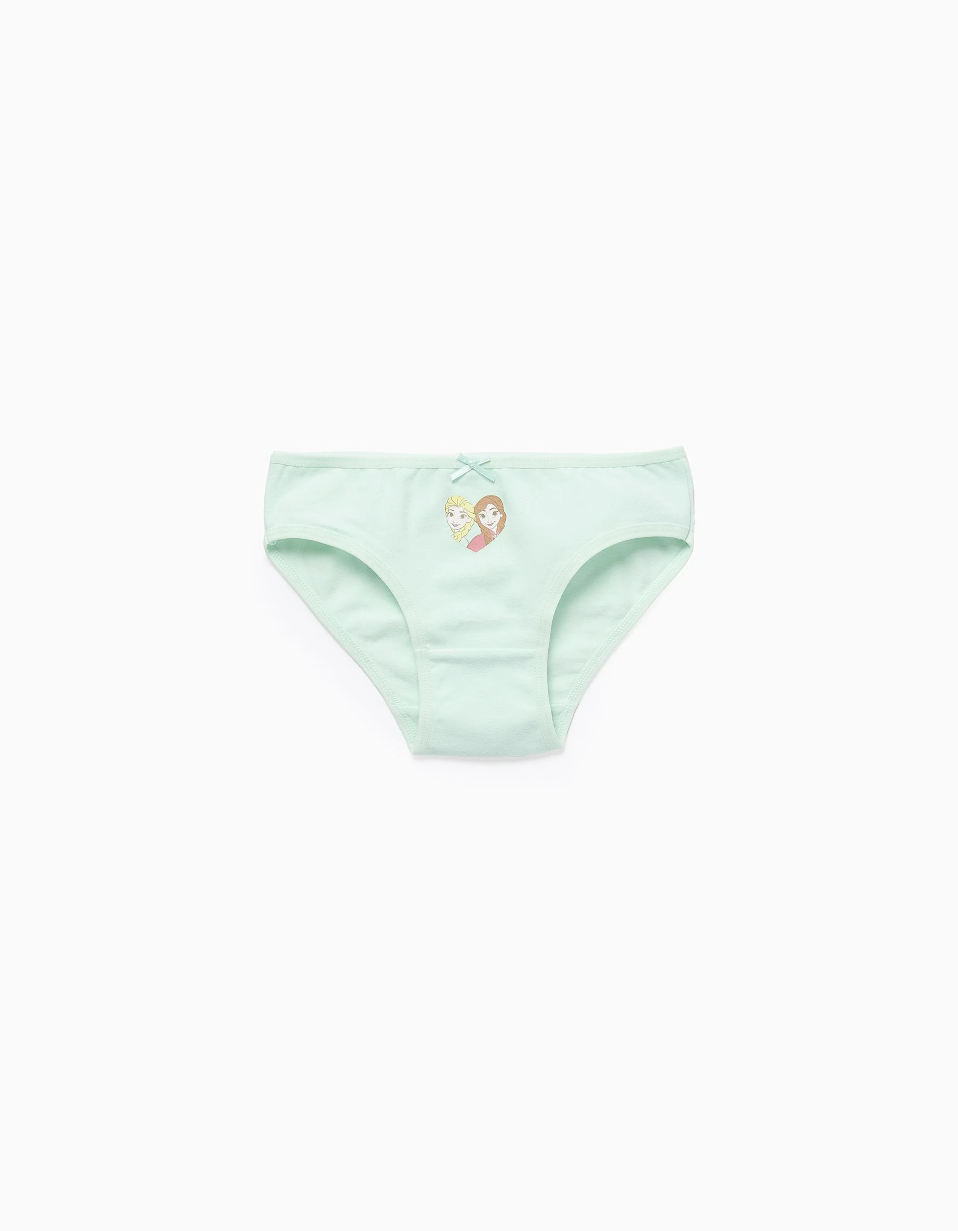 Pack of 5 Briefs for Girls 'Frozen Elsa & Anna', White/Green