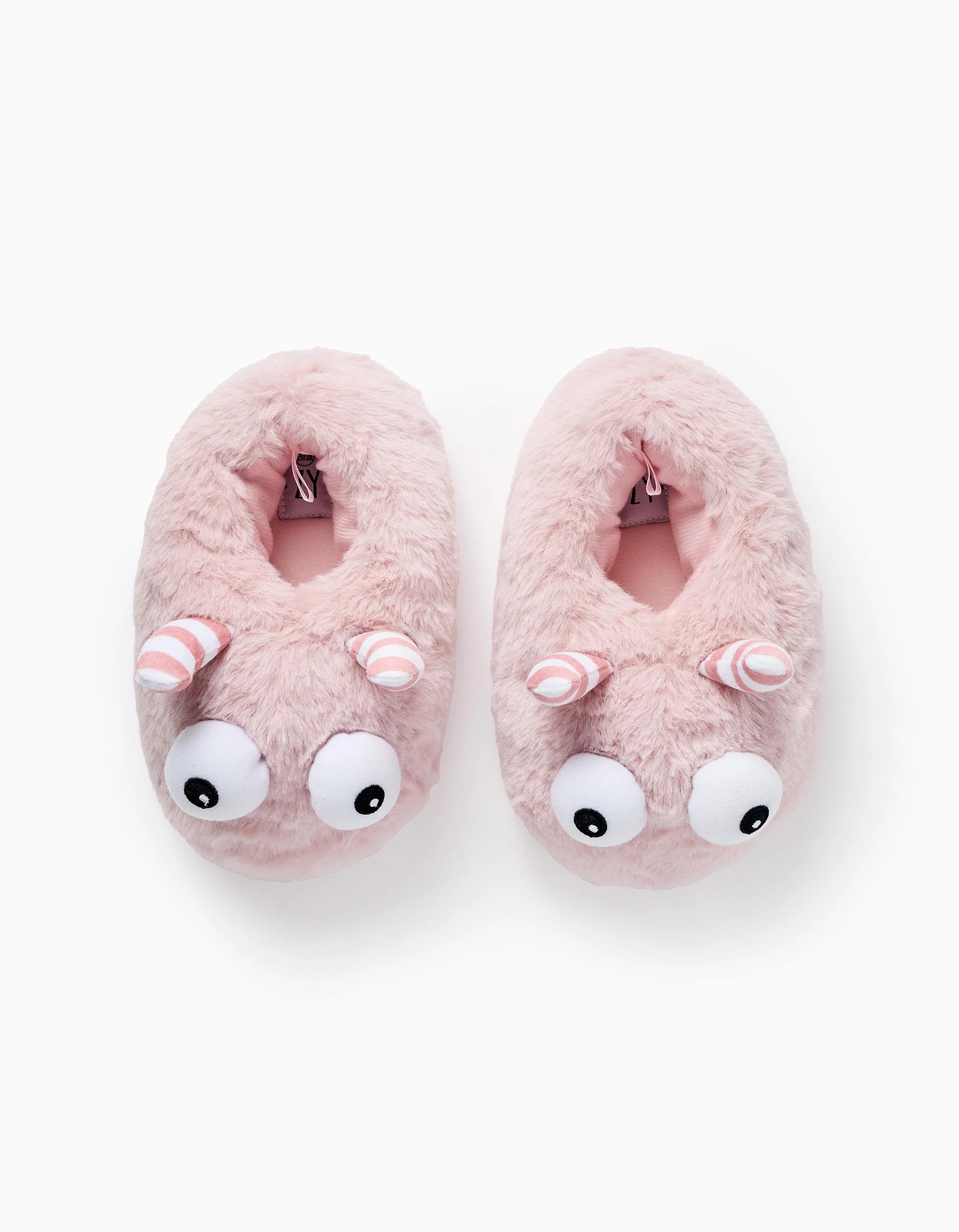 Plush Slippers for Girls 'Monster', Pink