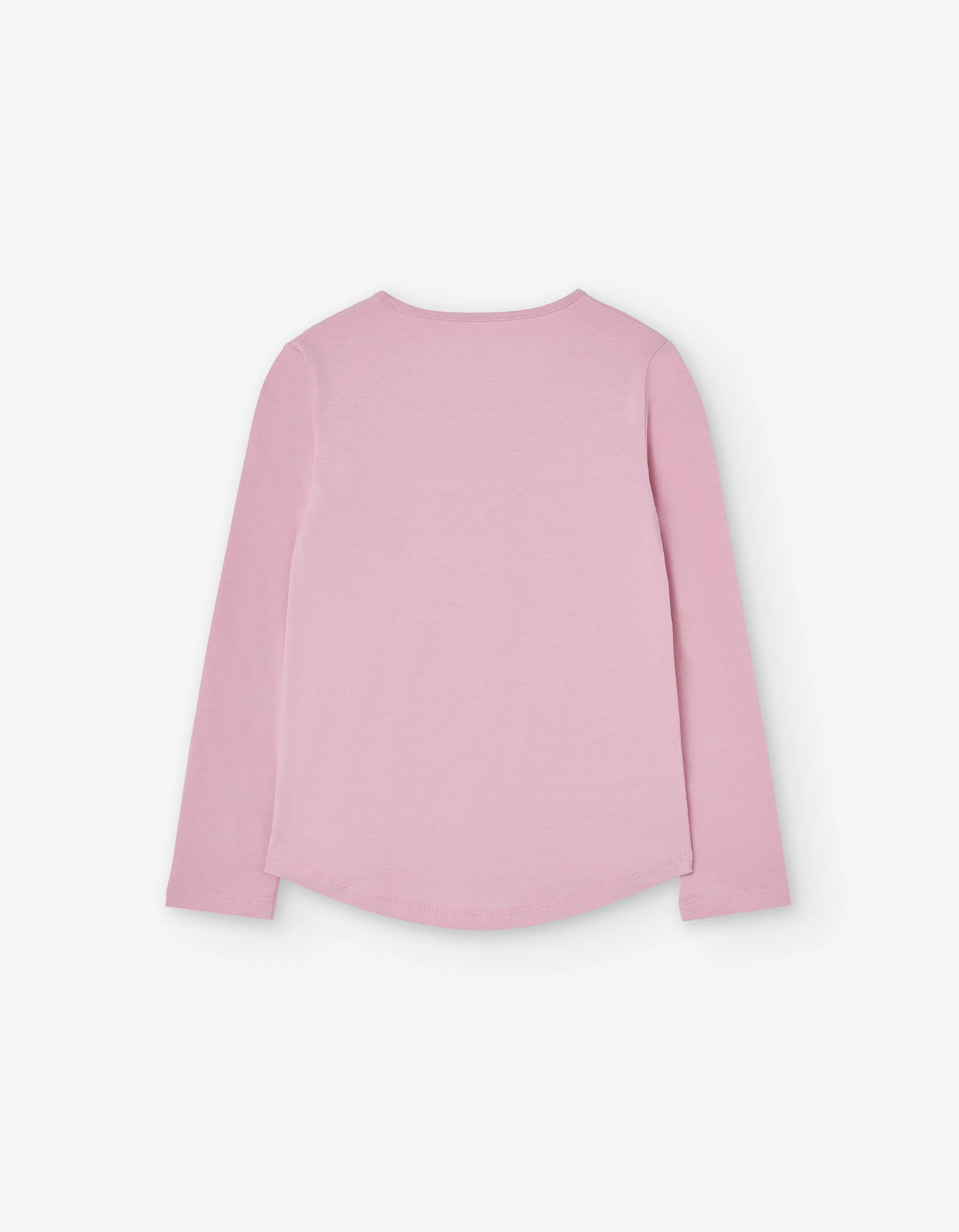 Long sleeve cotton T-shirt with cherry print for girls, pink