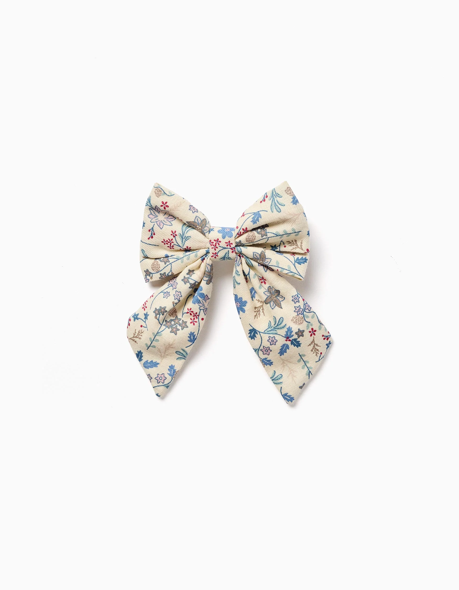 Hair slide with floral bow B&S for babies and girls, beige