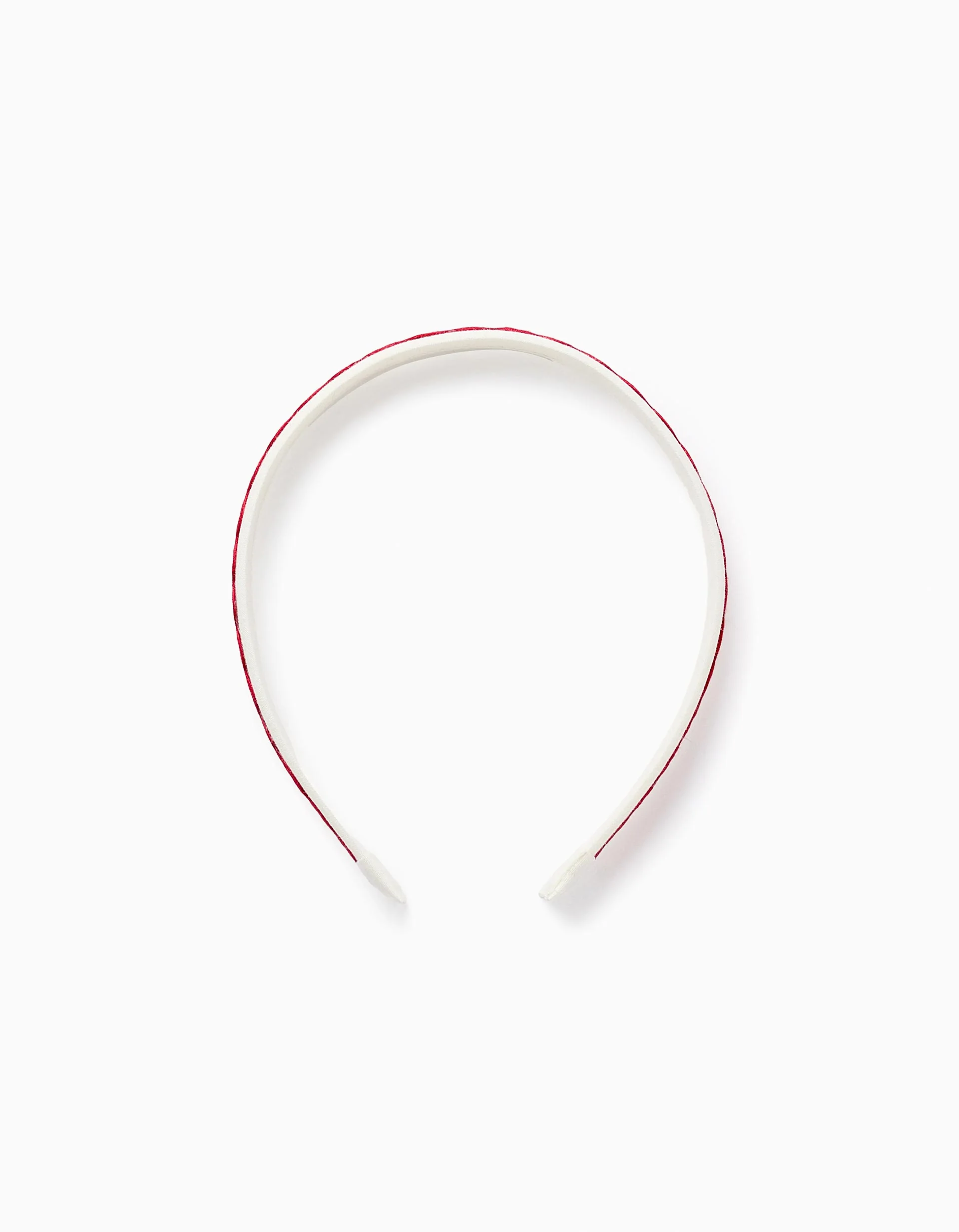 Headband with Greek Ribbons for Girls, White/Red