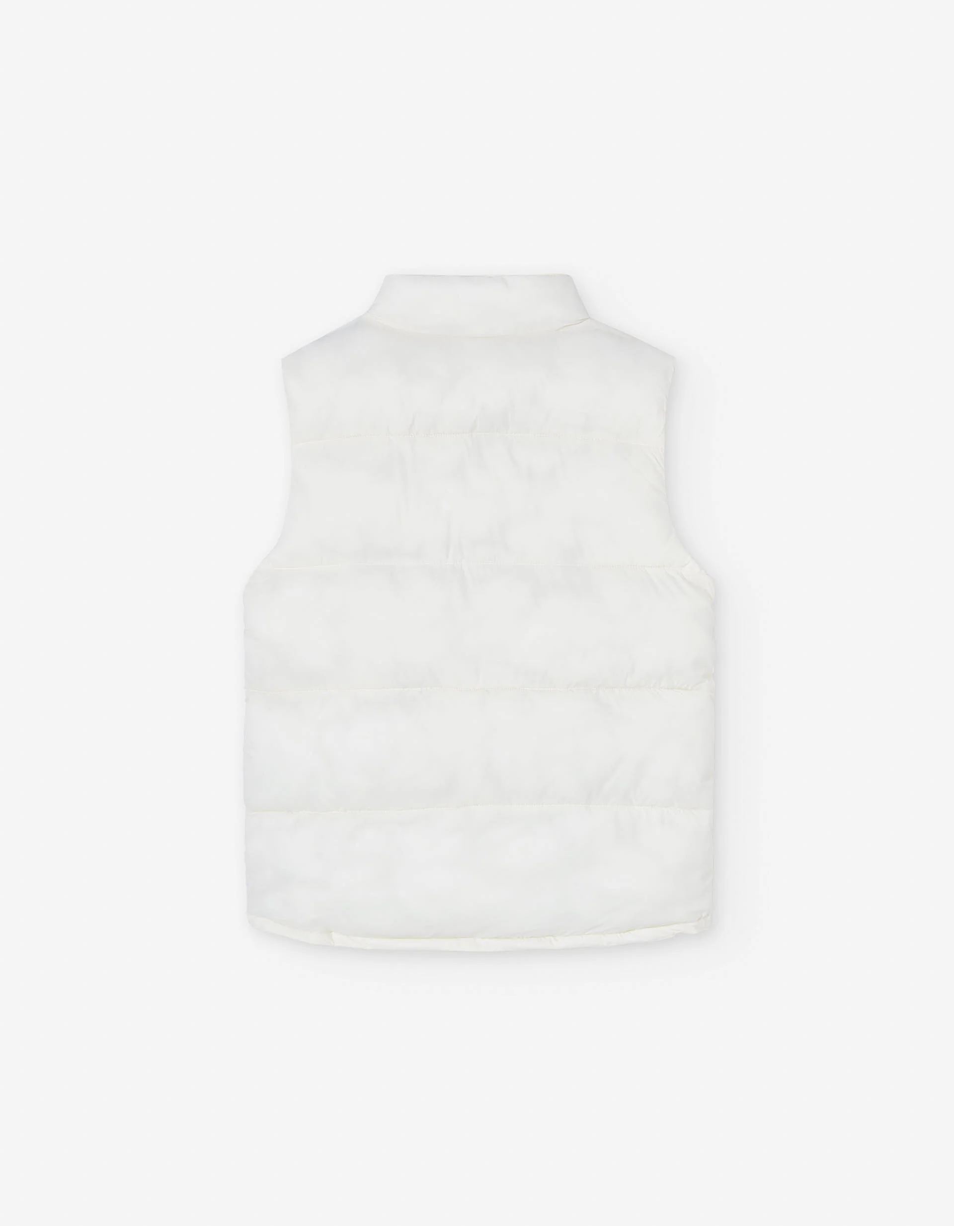Nylon padded vest with pockets for girls, white