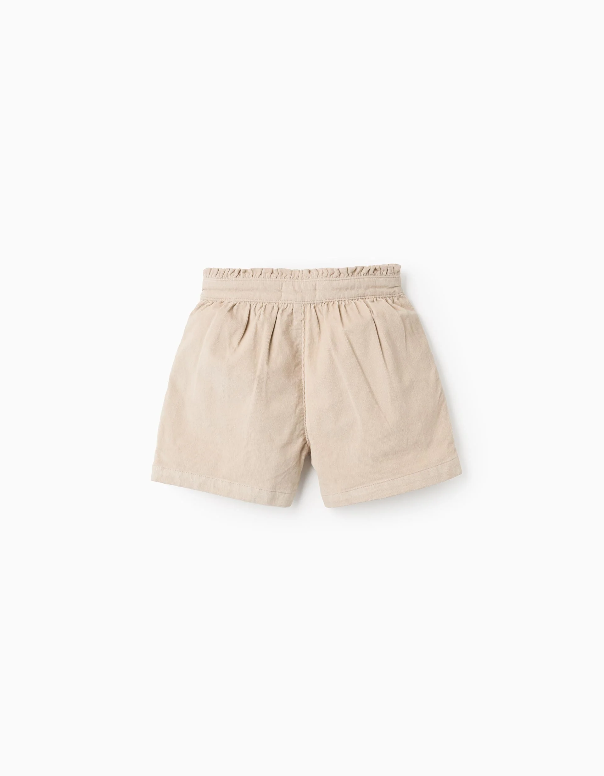Corduroy Shorts with Ruffles for Girls, Beige