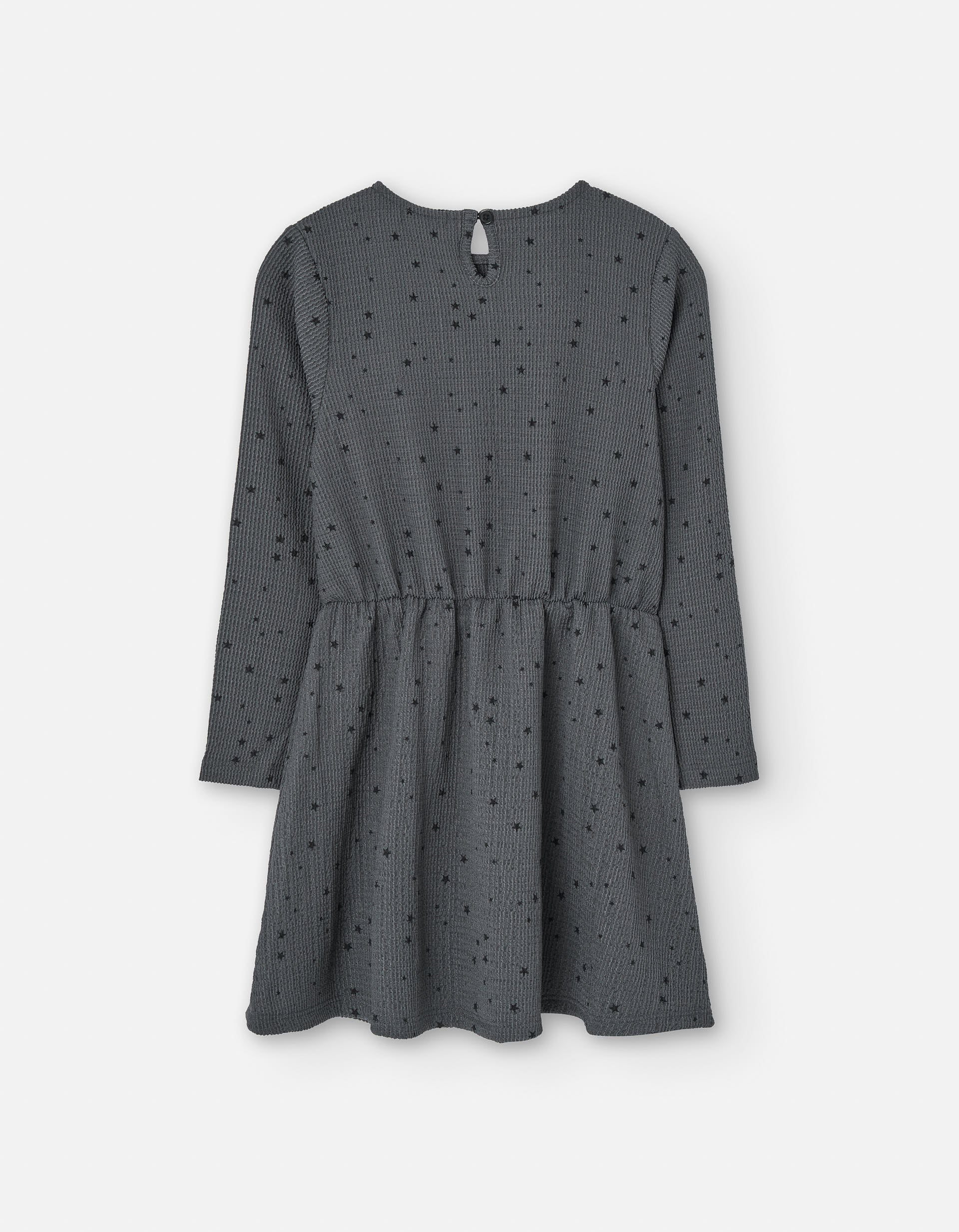 Long sleeve dress with star pattern for girls, dark grey