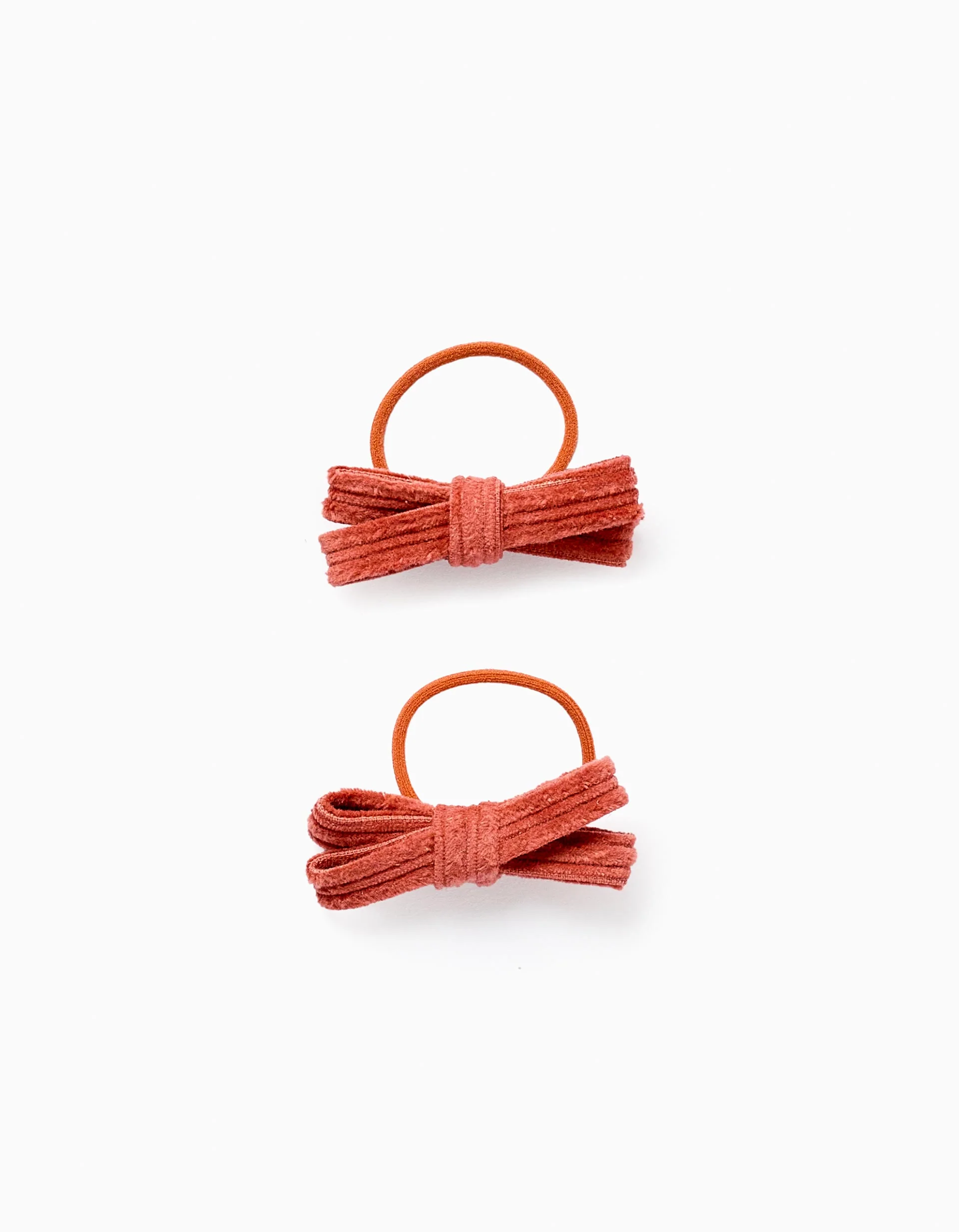 Pack of 2 Hair Clips with Bow for Babies and Girls, Terracotta