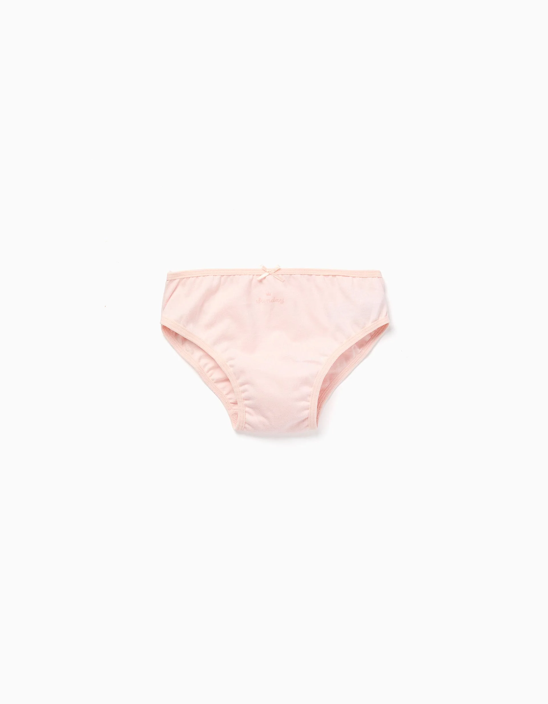 Pack of 7 Cotton Briefs 'Days of the Week' for Girls, White/Pink