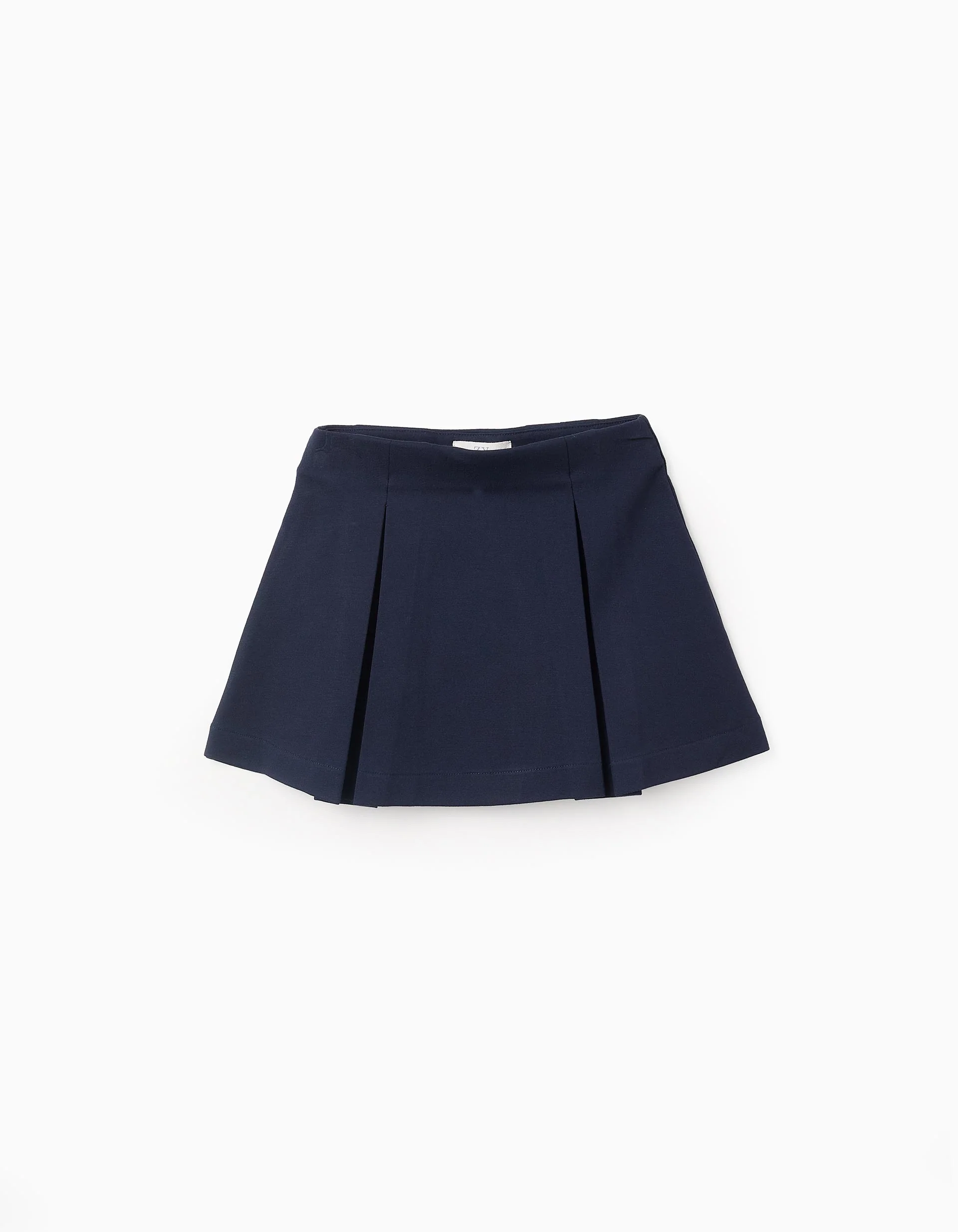 Roma Knit Pleated Skirt for Girls, Dark Blue