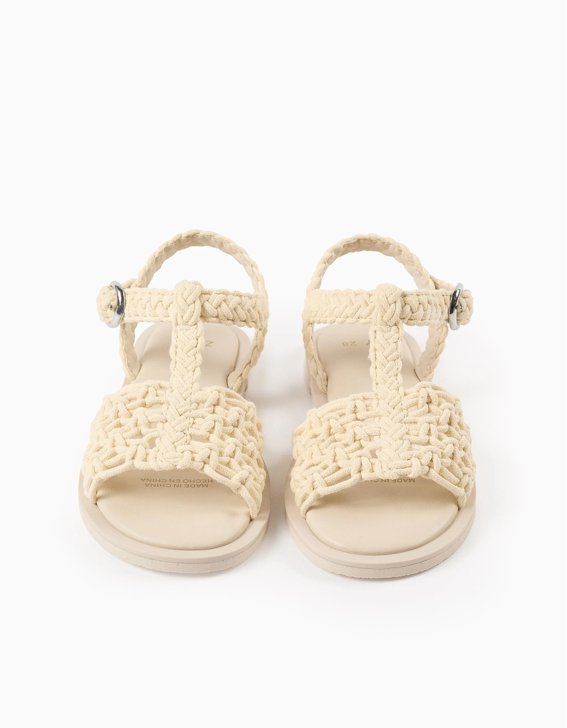 Rope Sandals with Buckle for Girls, Beige