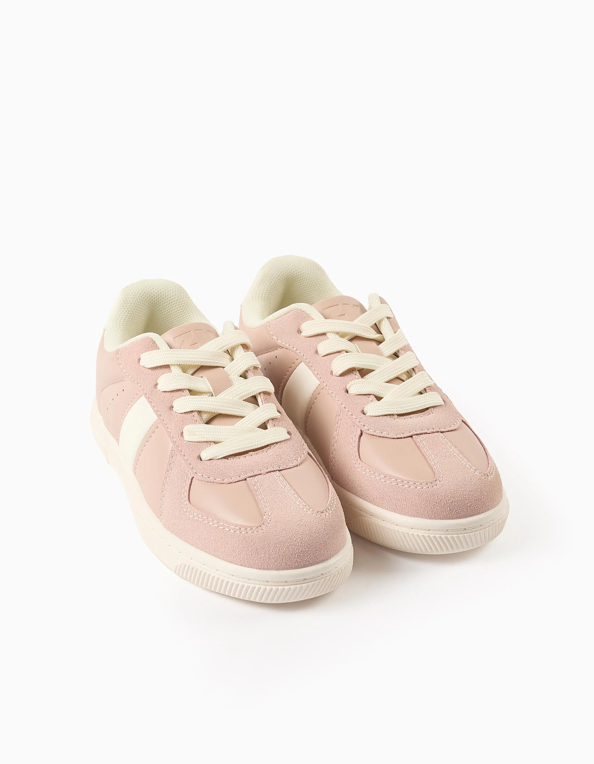 Retro Trainers with Laces for Girls, Pink/White
