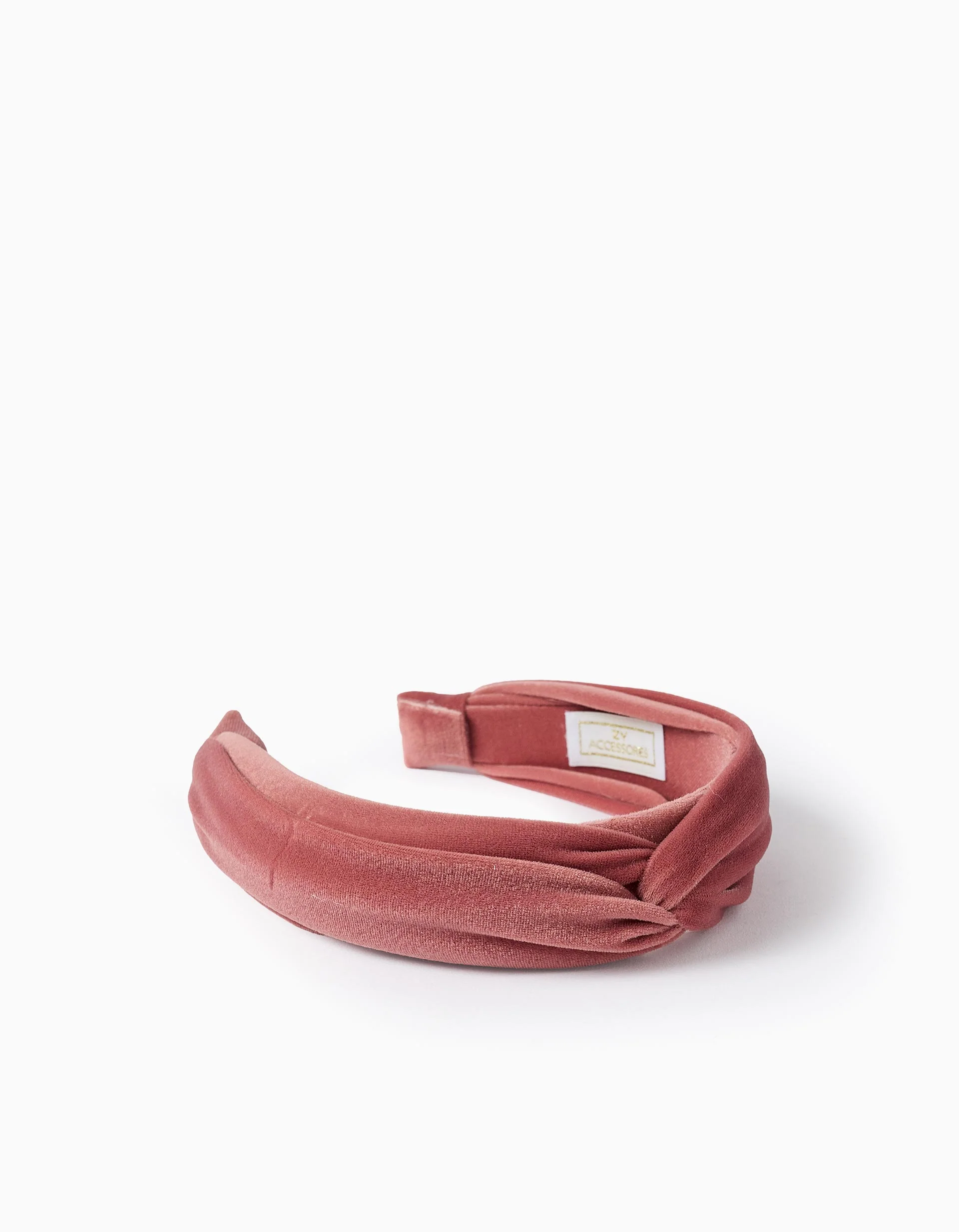 Velour Headband with Knot for Babies and Girls, Pink