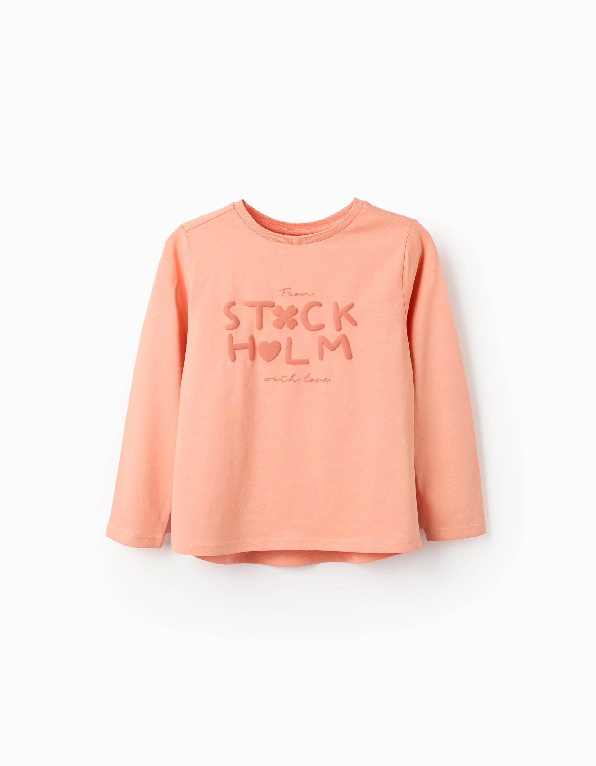 Long-sleeved Cotton T-shirt for Girls 'Stockholm', Orange