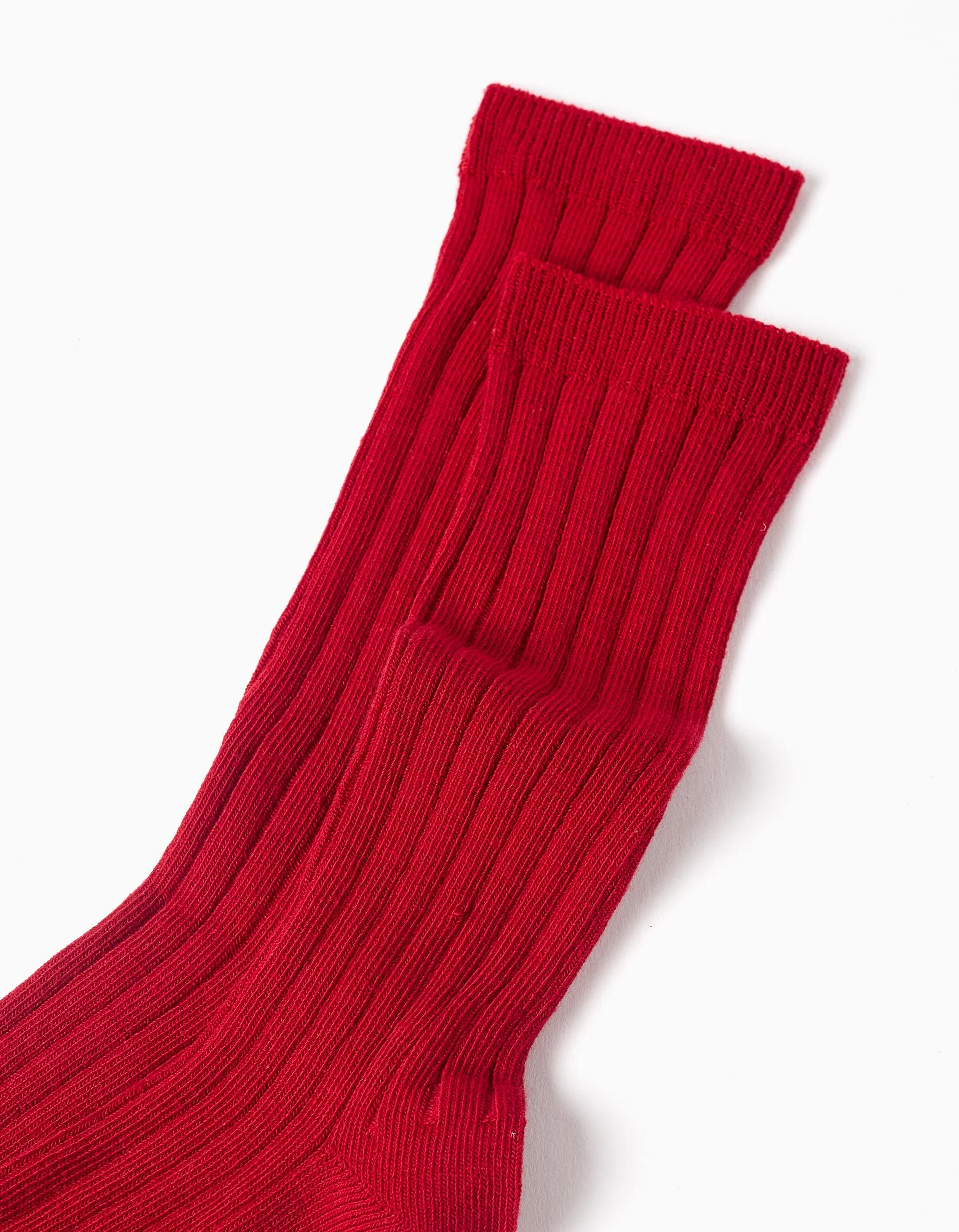 Ribbed high socks for boys, red