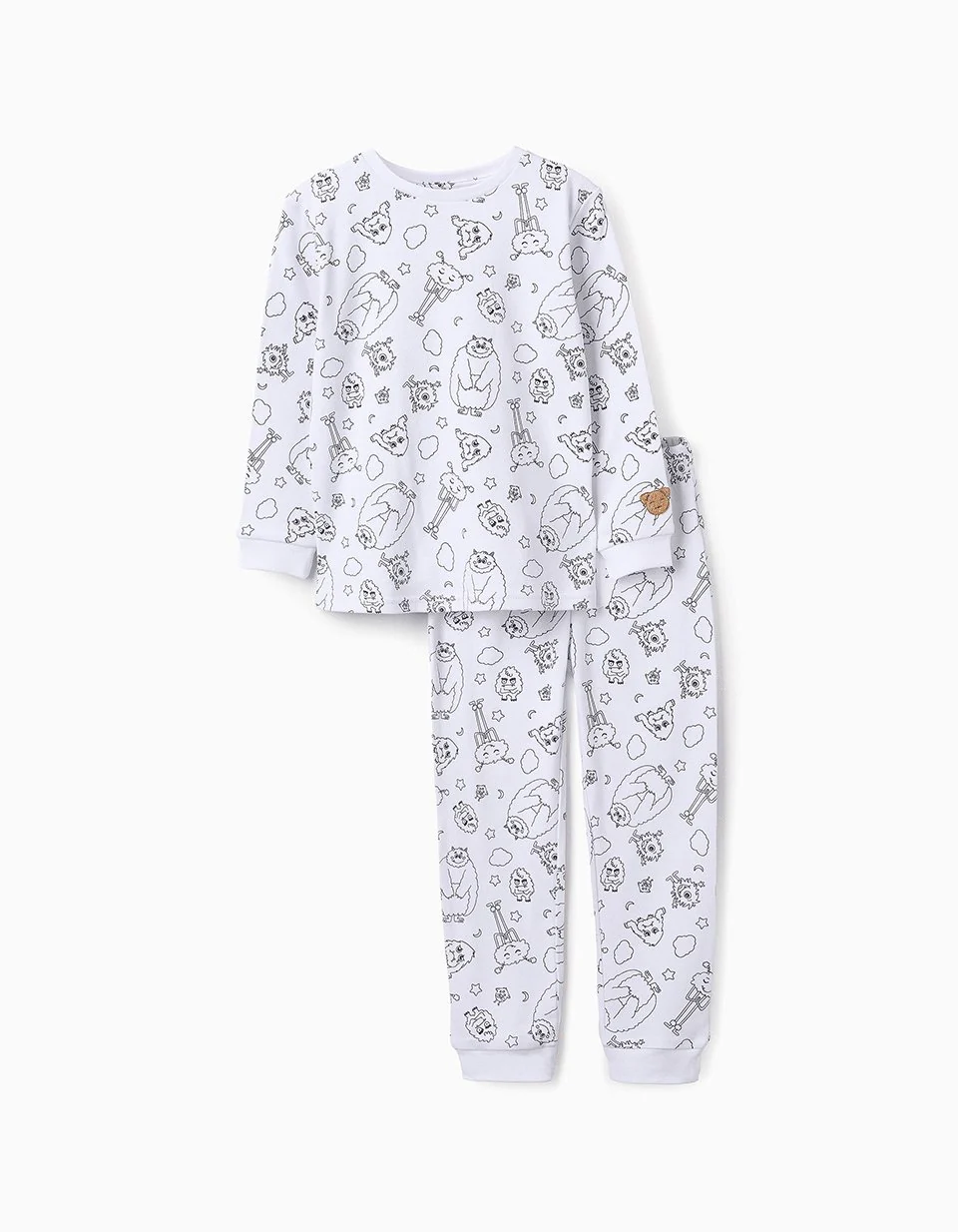 Colouring Pyjamas for Babies and Children 'Emotions', White