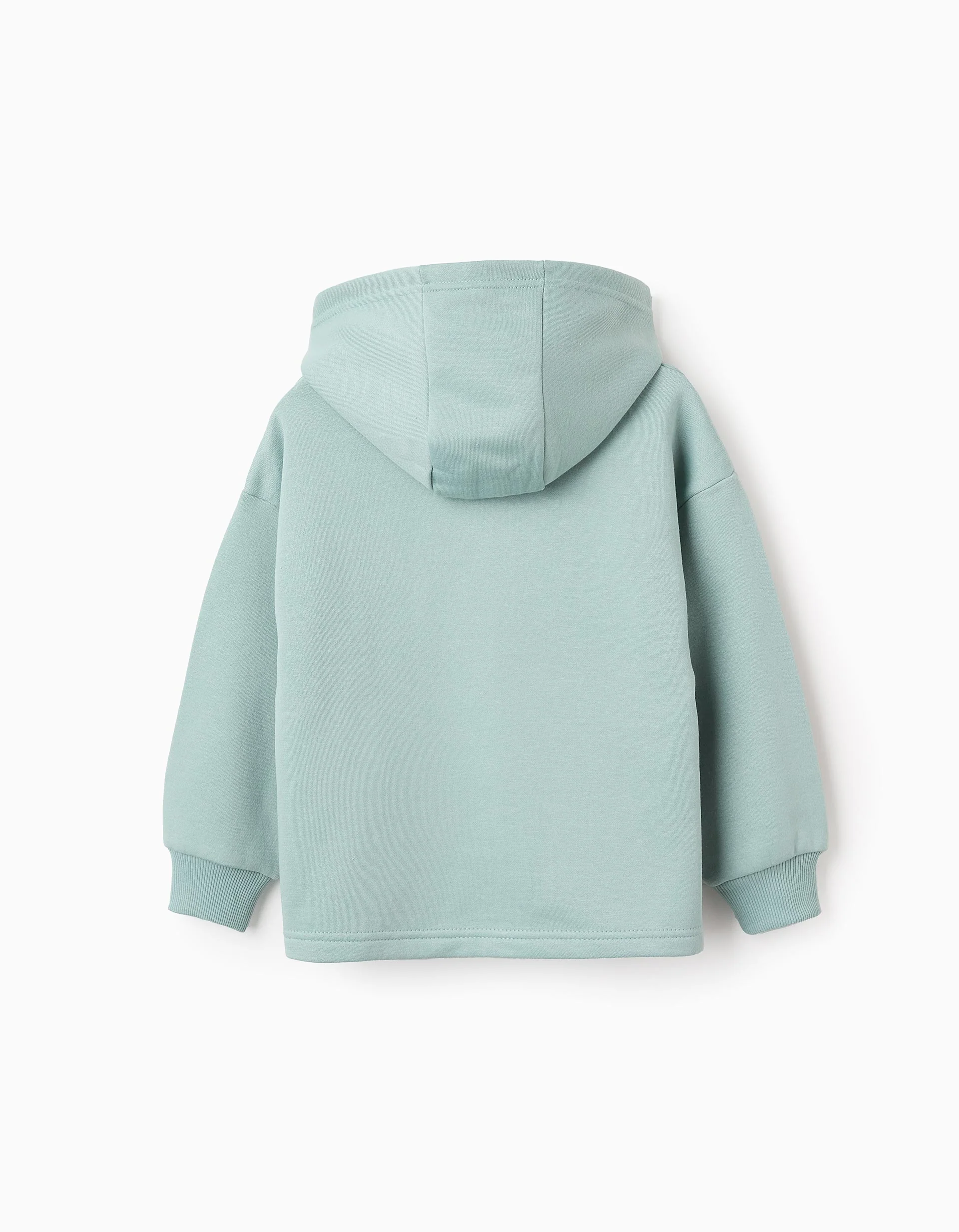 Brushed Hooded Sweatshirt for Girls 'Be Kind', Aqua Green