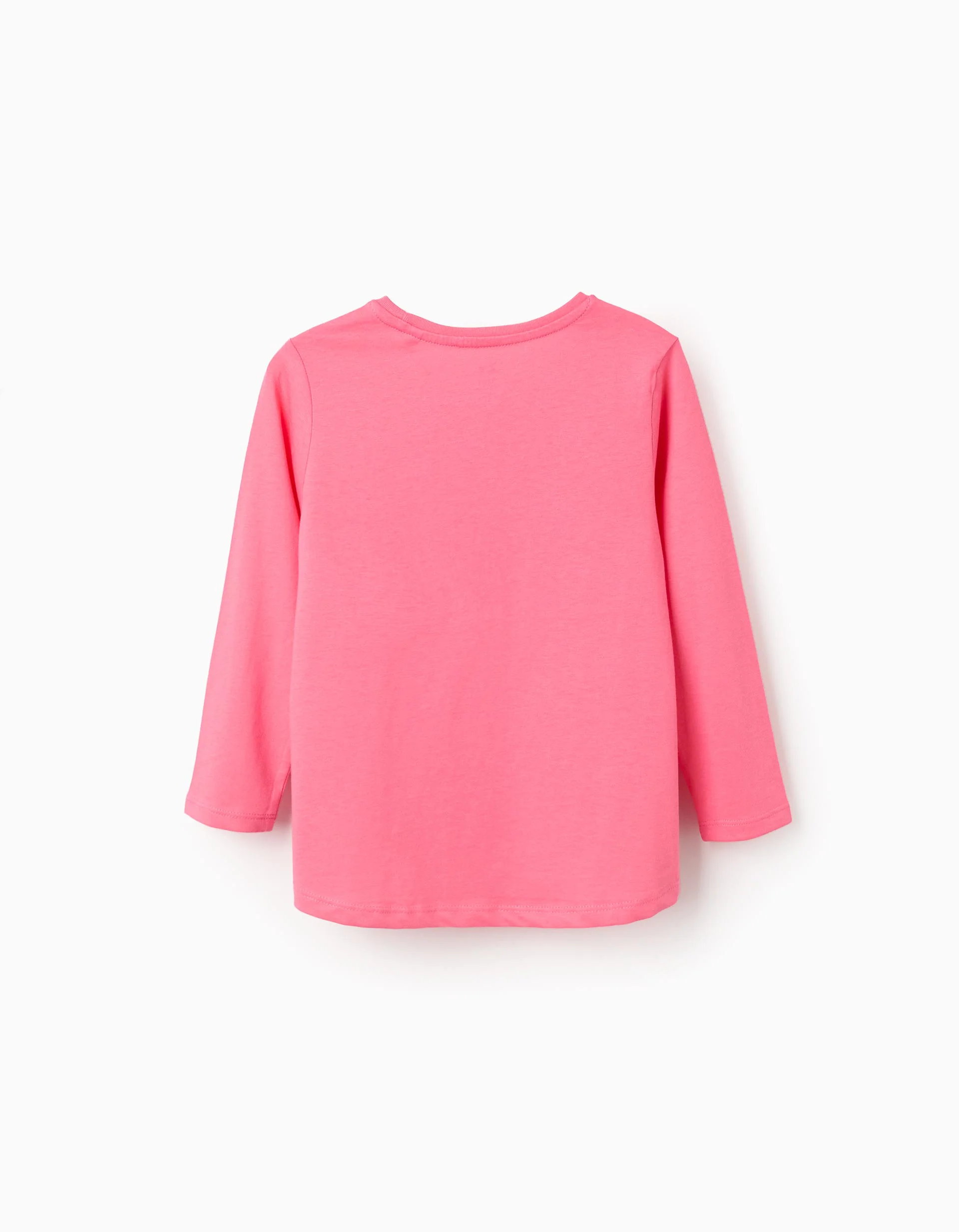 Pack of 2 long sleeve T-shirts with prints for girls, white/pink
