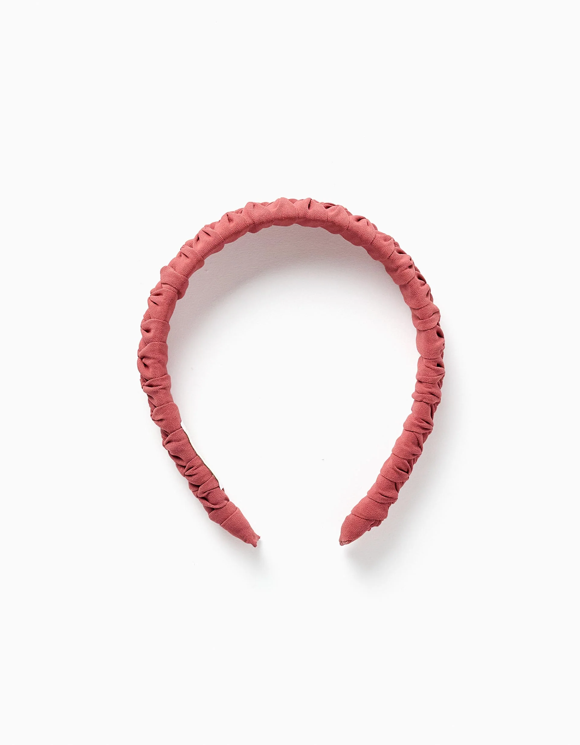 Braided fabric Alice band for girls, brick red
