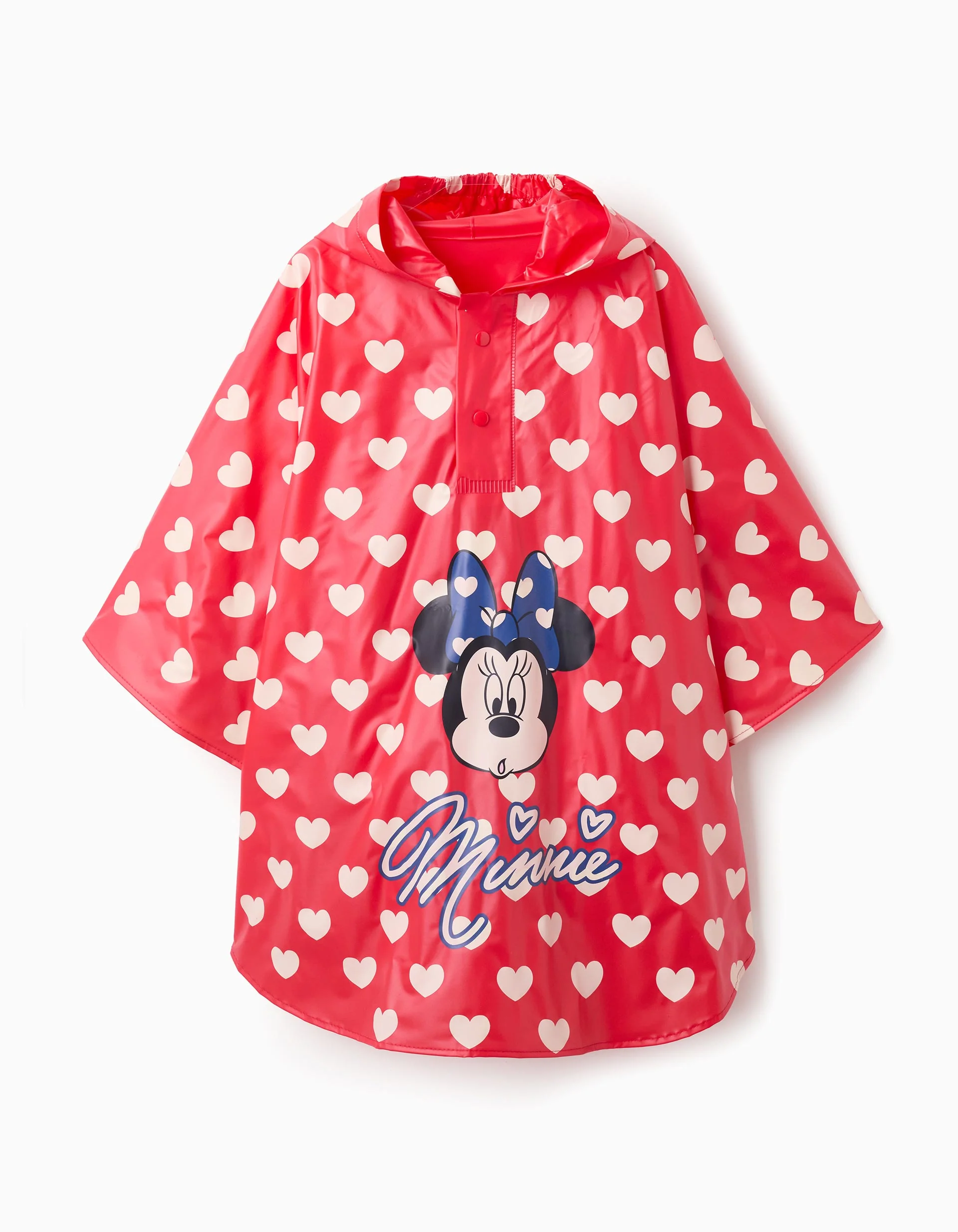 Waterproof Hooded Poncho for Girls 'Minnie', Red