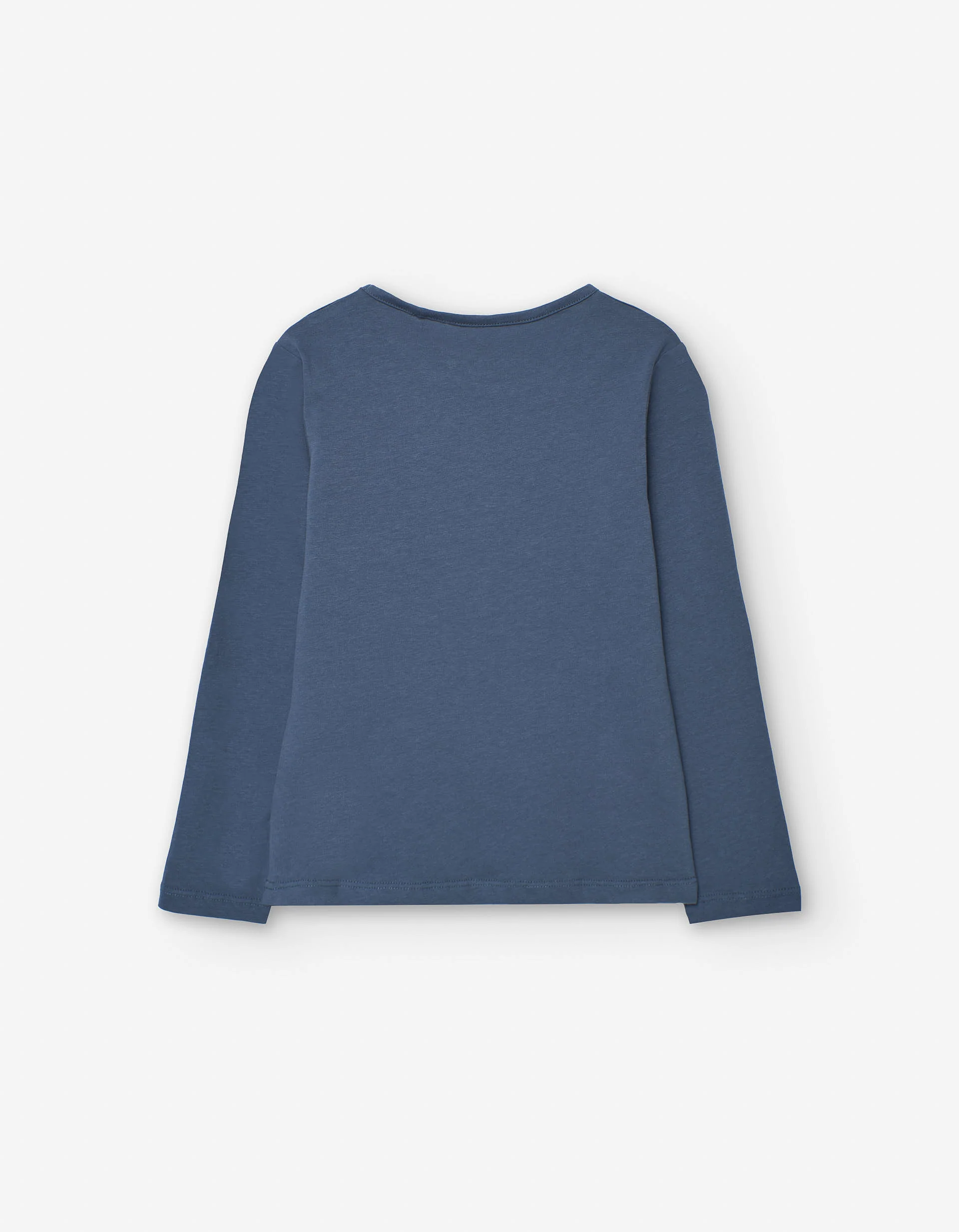 Long sleeve cotton T-shirt with 'be kind' print for girls, blue