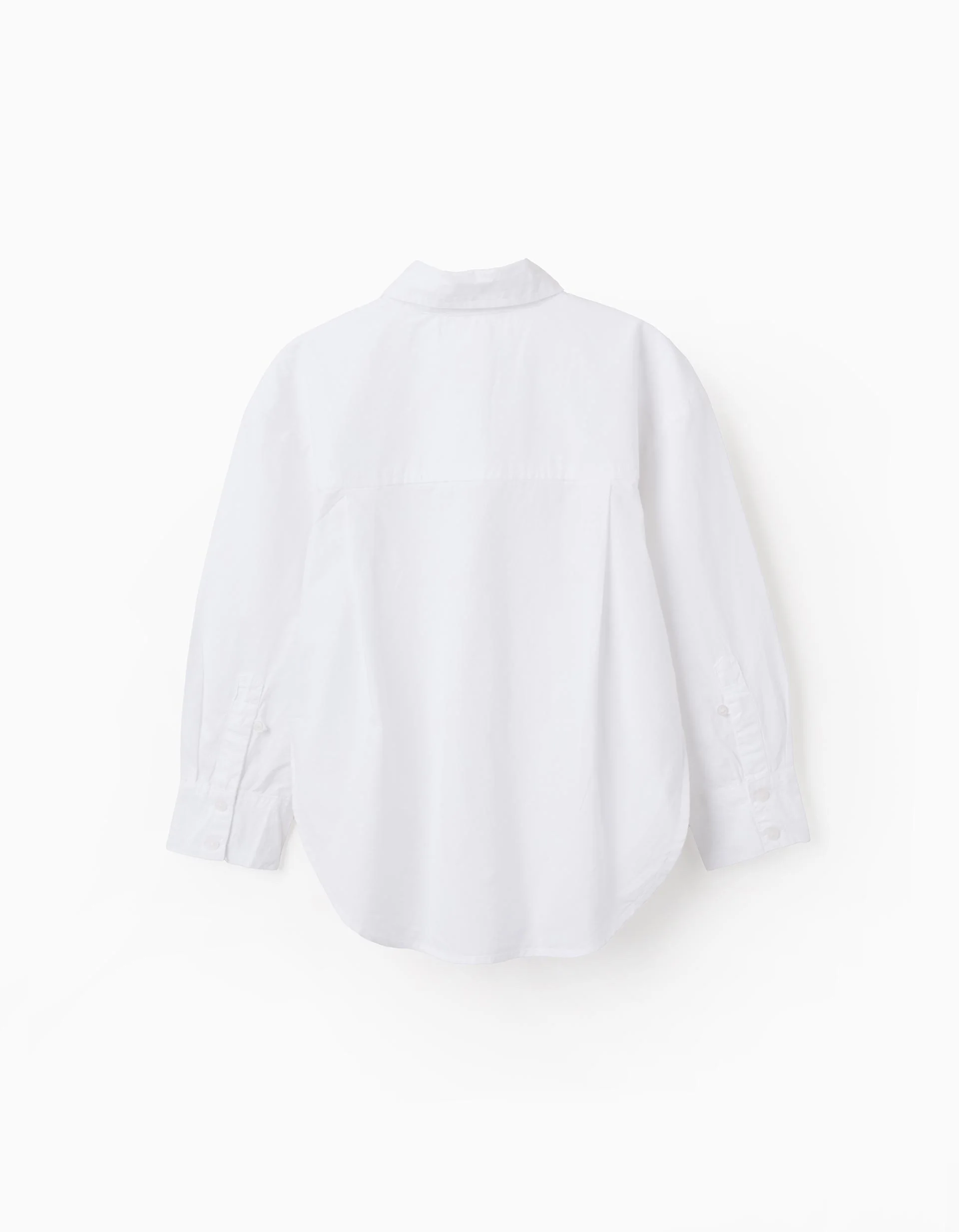 Asymmetrical Cotton Shirt for Girls, White