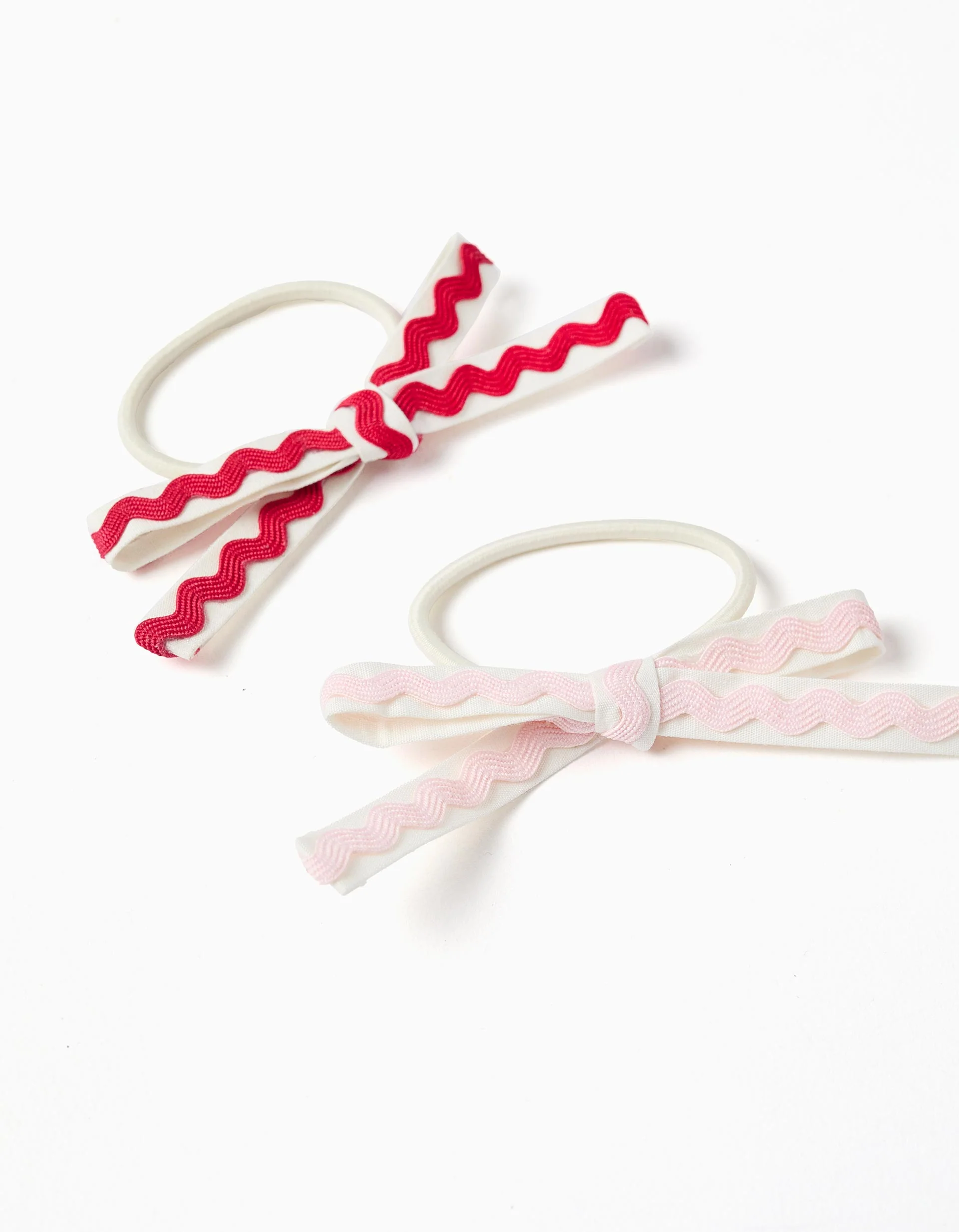 Pack of 2 Hair Bobbles with Greek Ribbons for Girls, White