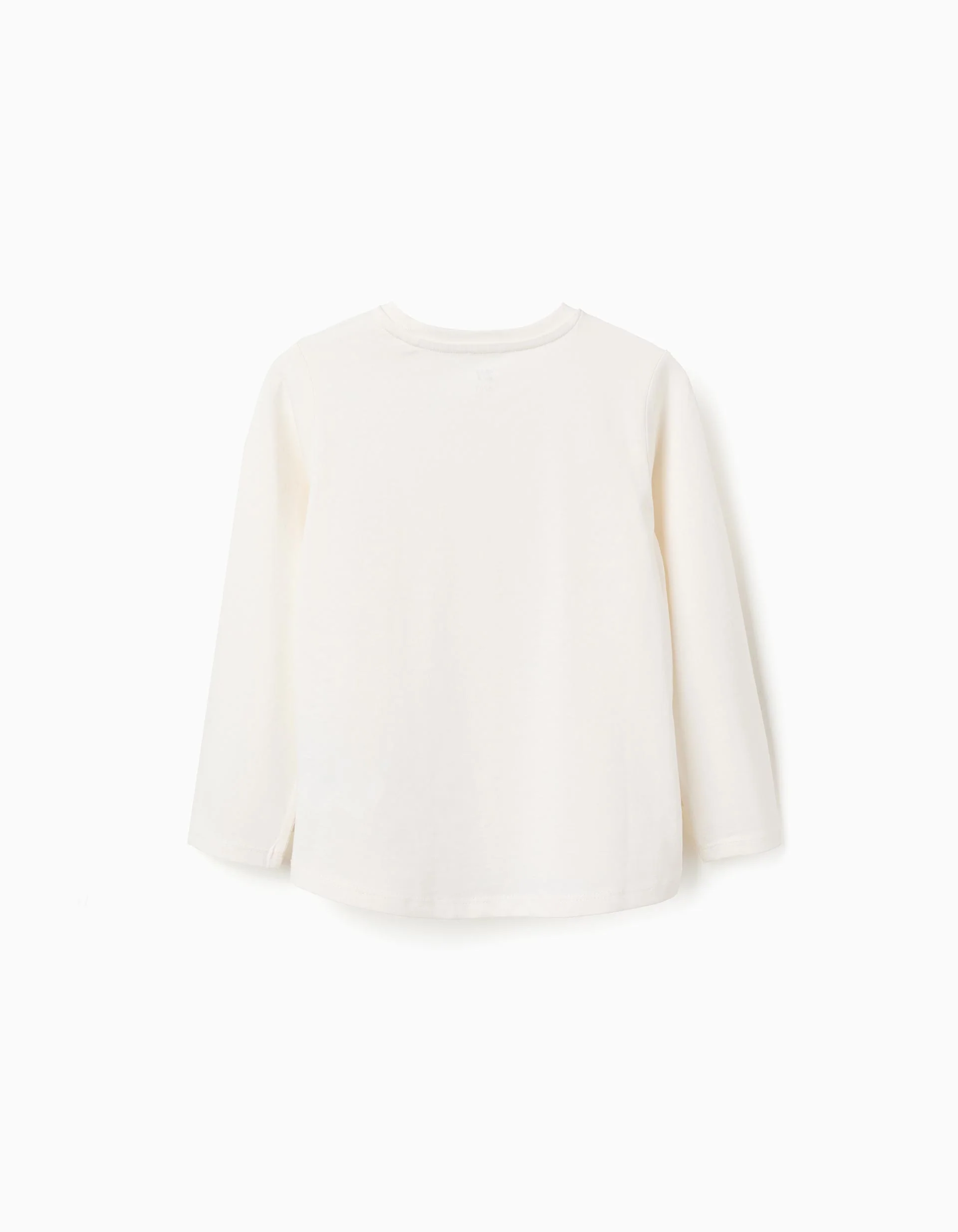 Long sleeve cotton T-shirt with 'Art College' print for girls, white
