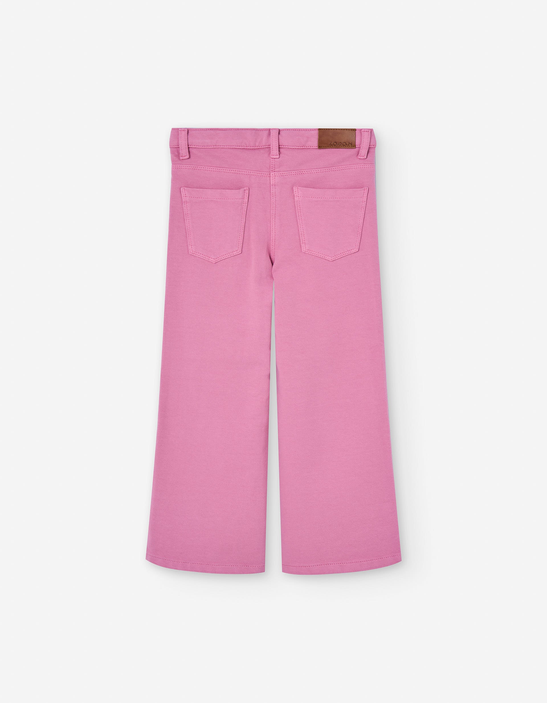 Wide leg denim trousers for girls, pink