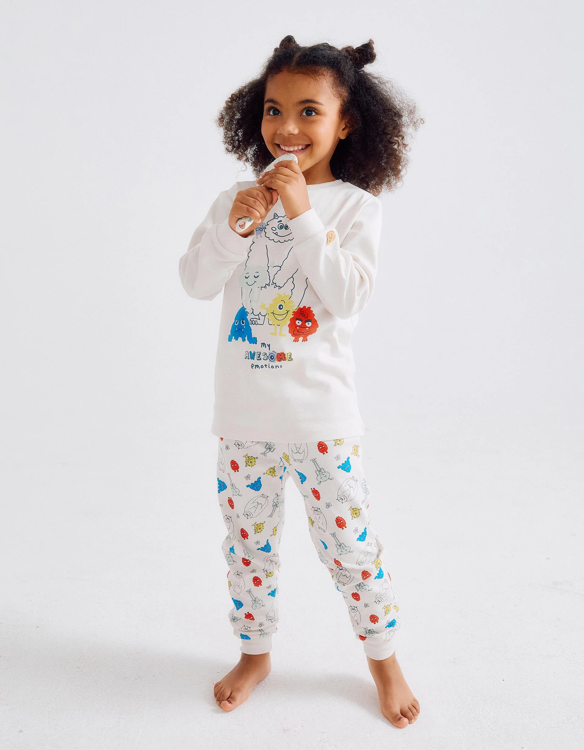 Interlock Pyjamas Monsters of Emotions for Babies and Kids, Beige