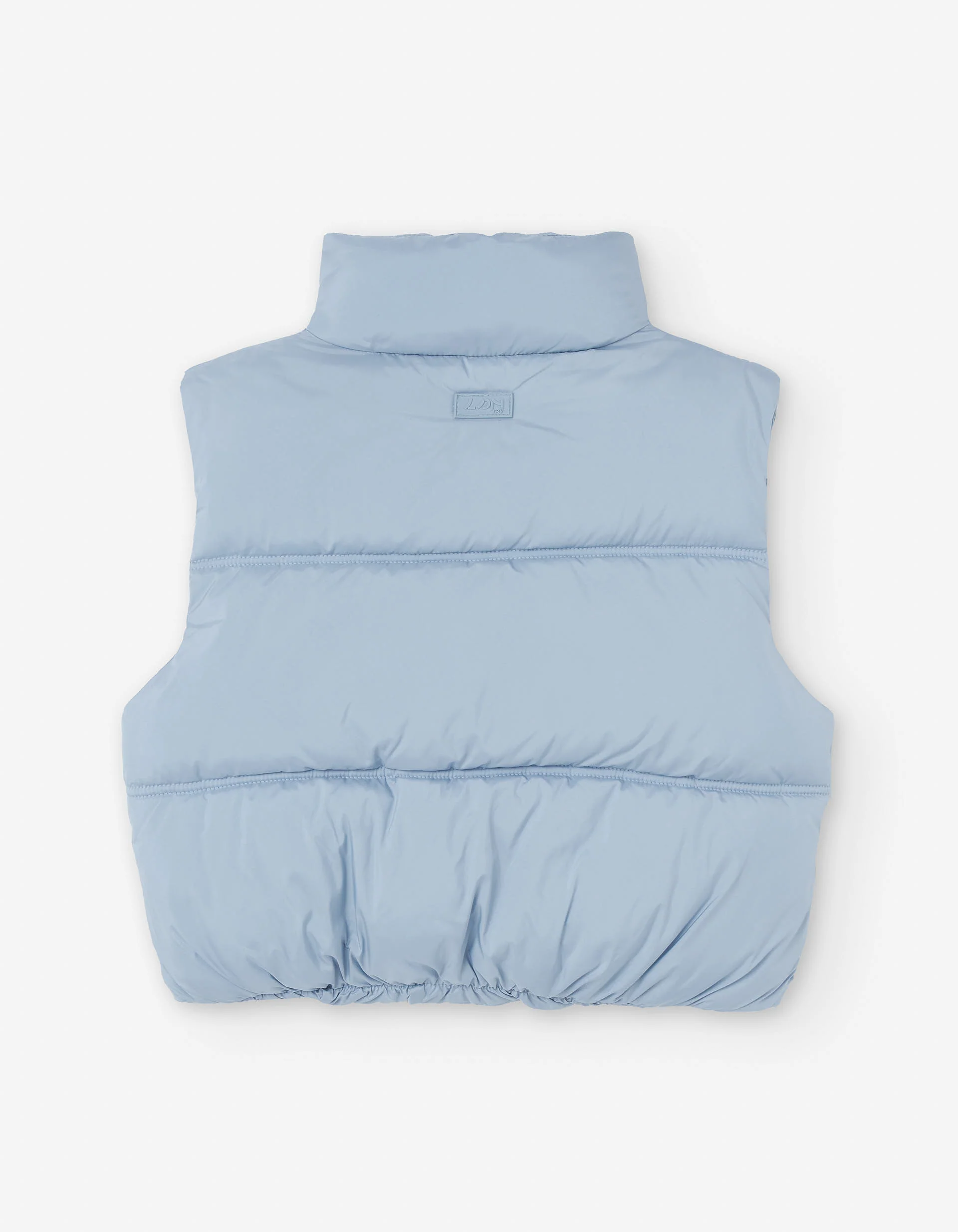 Nylon padded vest with fleece lining for girls, light blue
