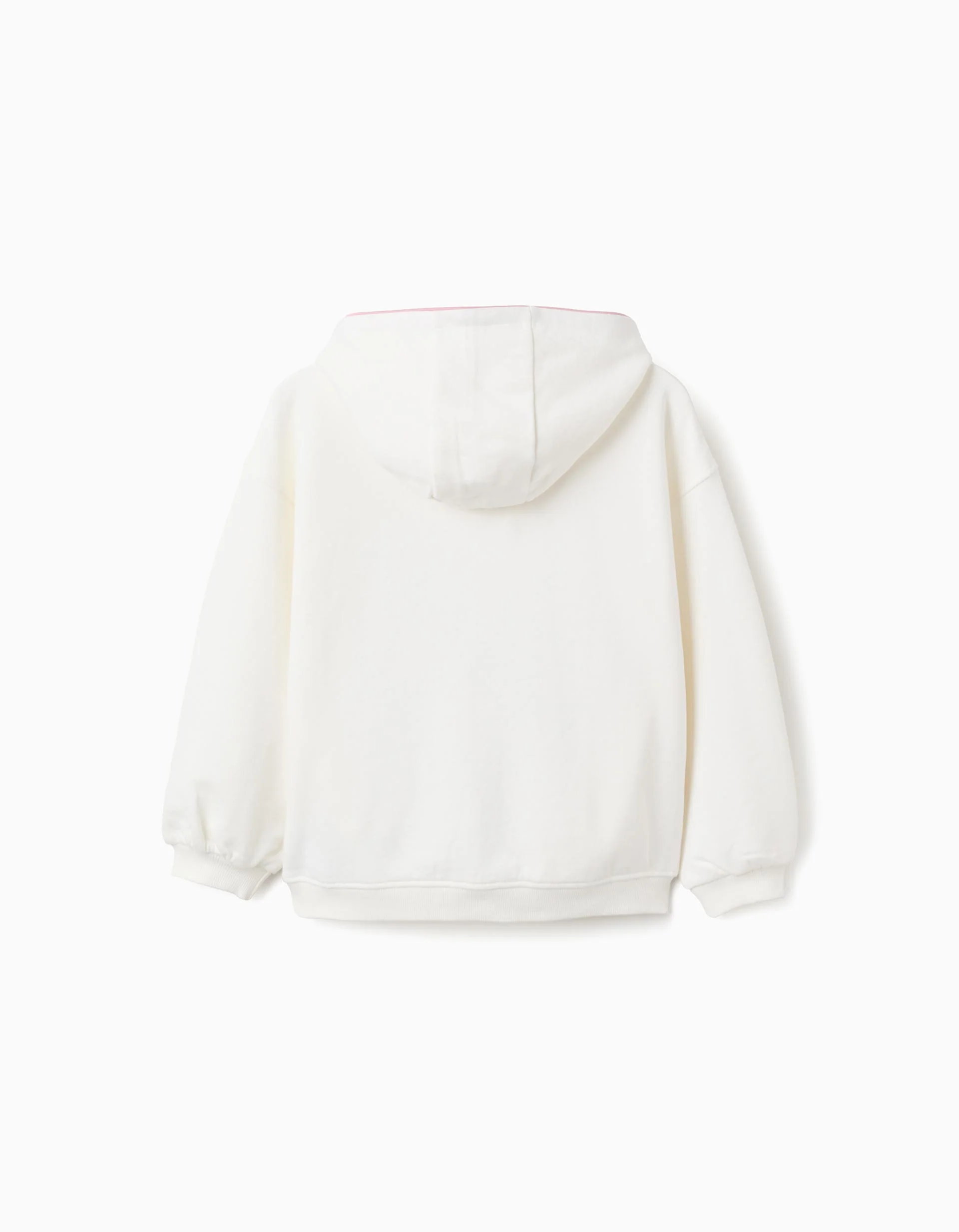 Cotton Hooded Sweatshirt for Girls 'Stitch', White