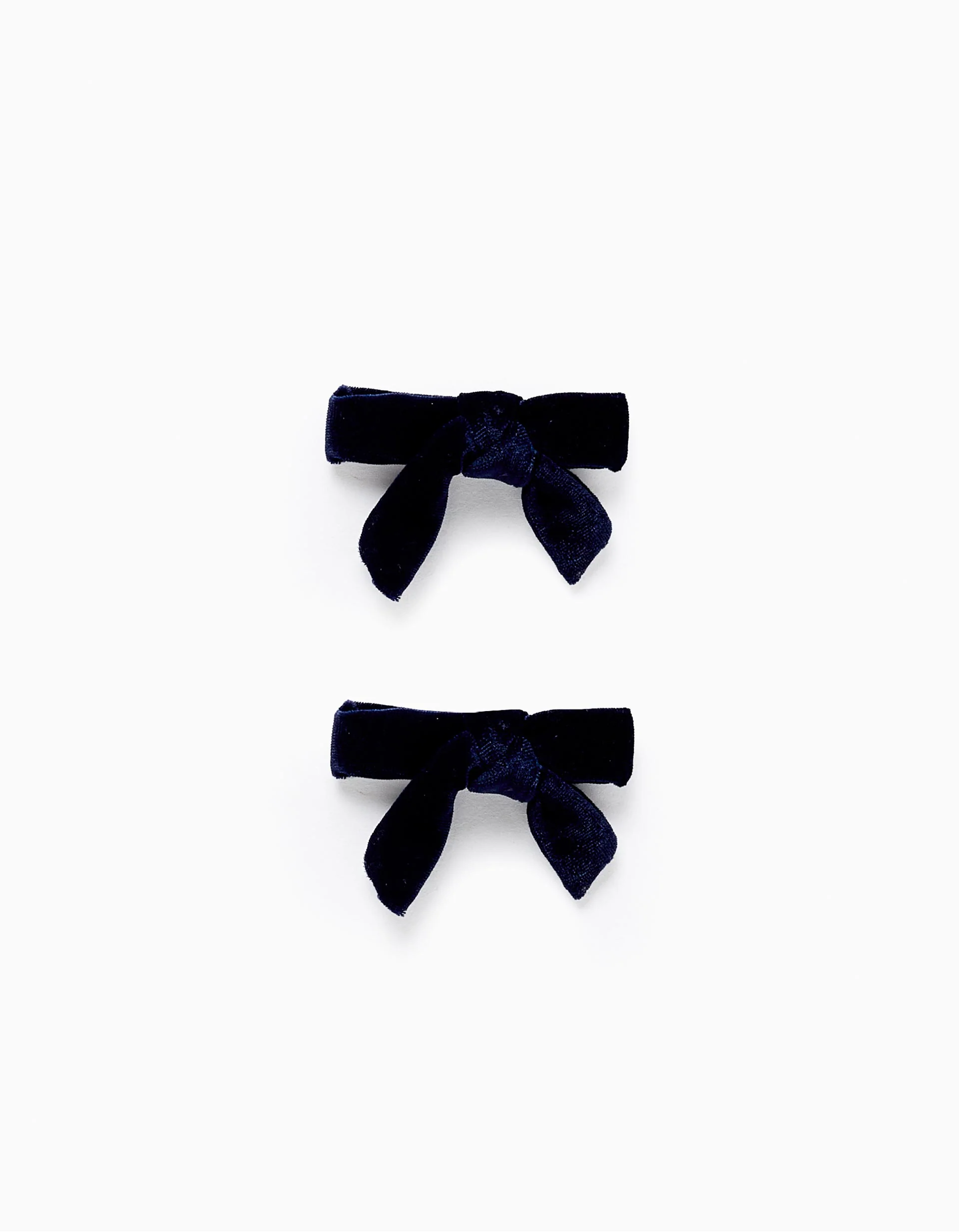 Pack of 2 Velour Hair Clips for Babies and Girls, Dark Blue