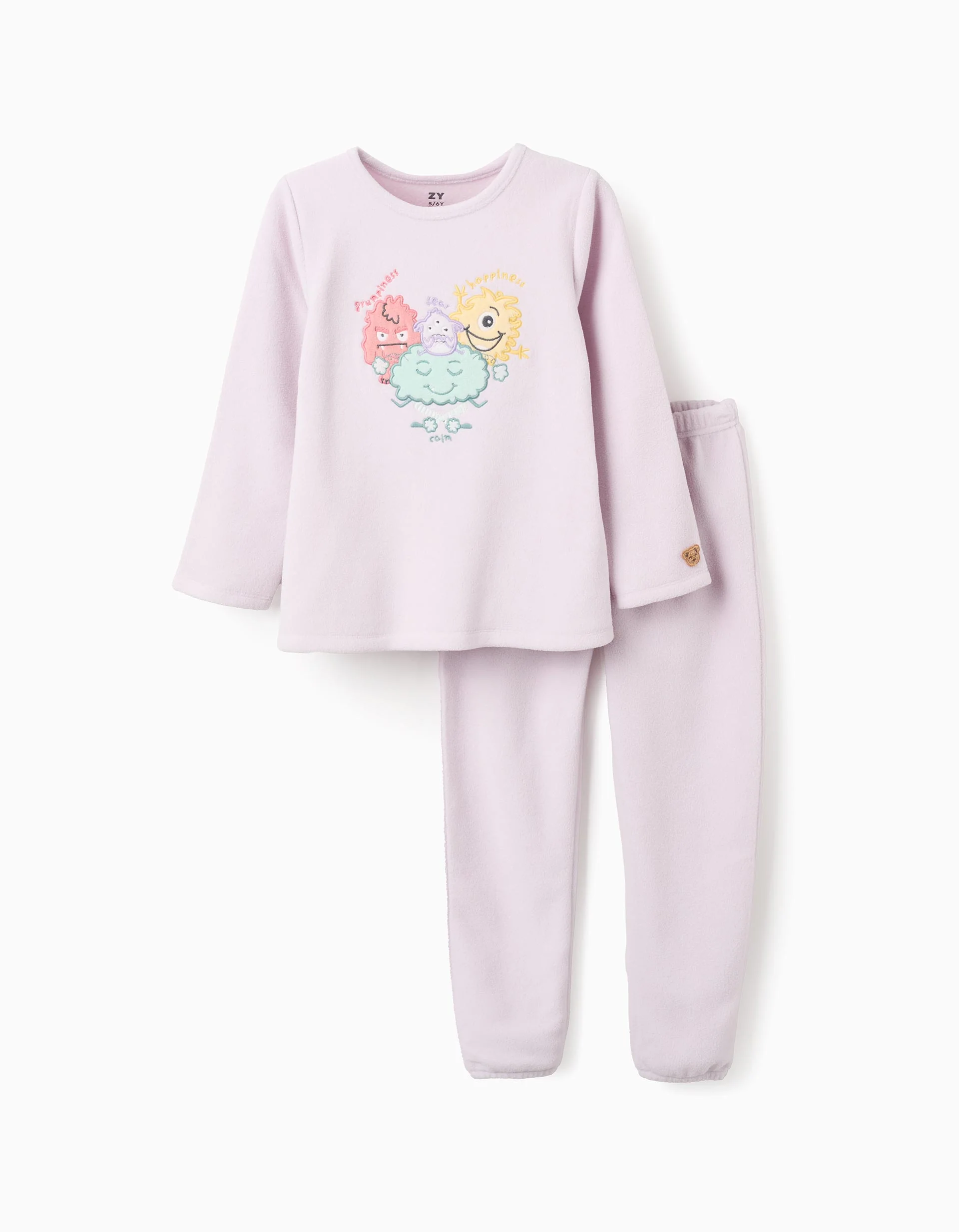 Polar Fleece Pyjamas for Girls 'Monsters of Emotions', Lilac