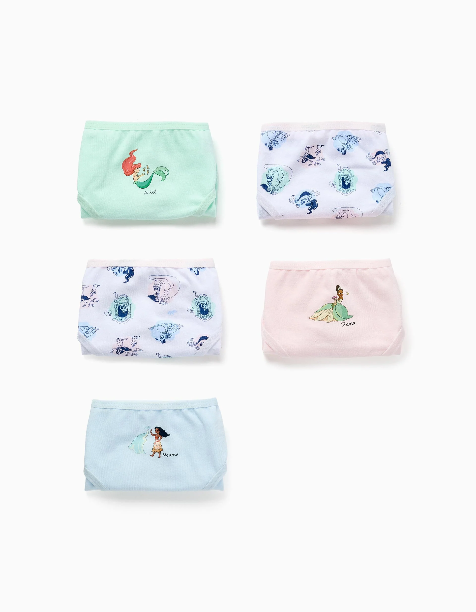 Pack of 5 briefs with Disney Princesses for girls, multicolour