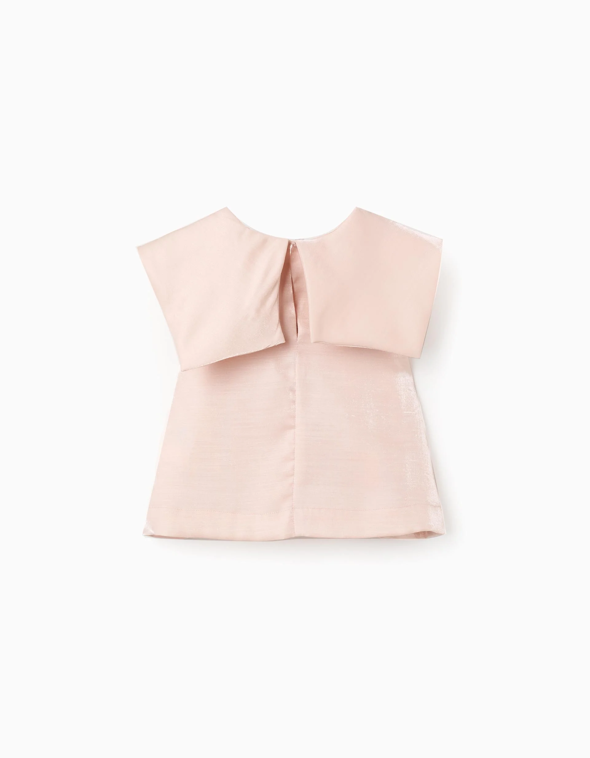 Sleeveless blouse with bow collar for girls, light pink