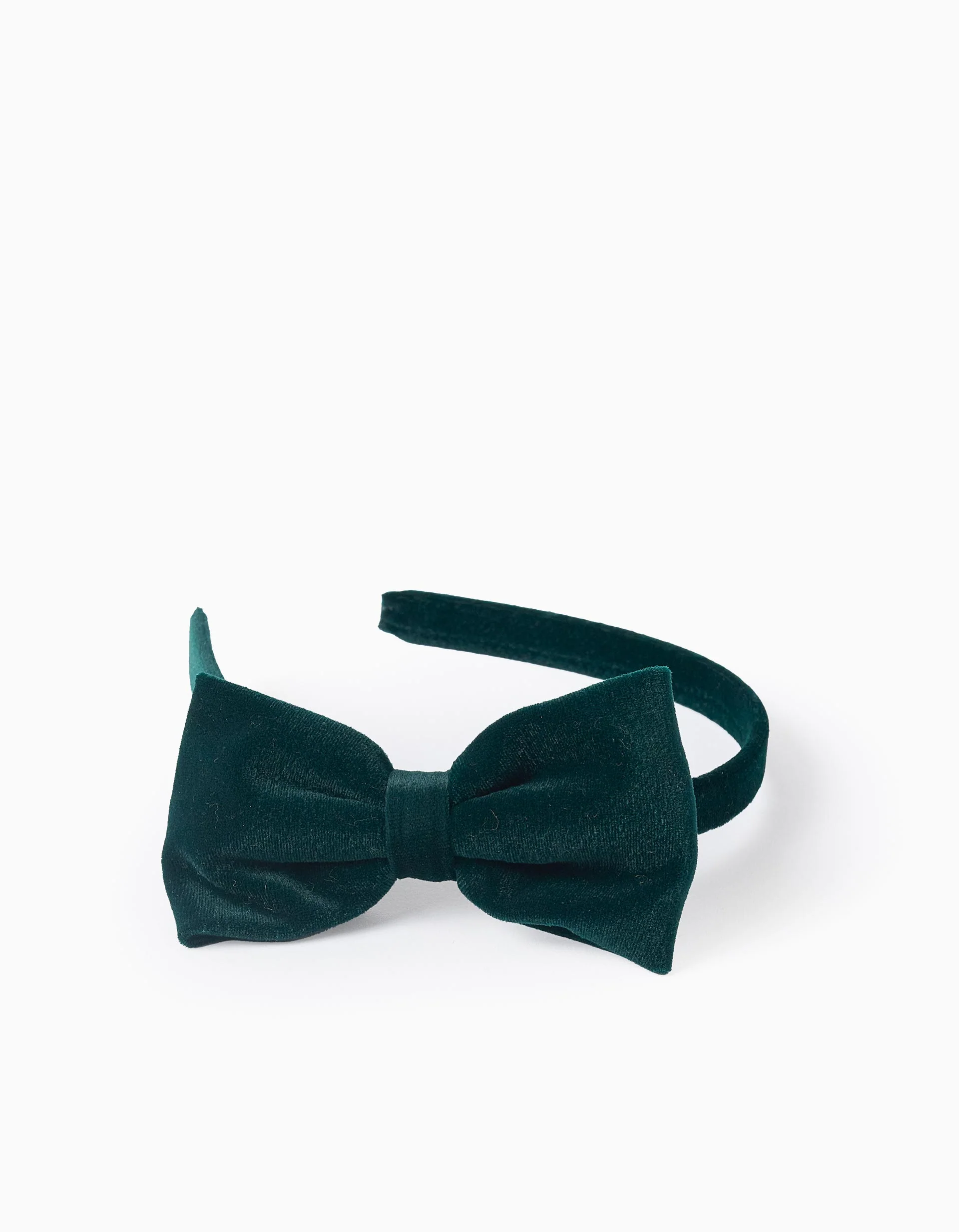 Headband with Velour Bow for Babies and Girls, Dark Green