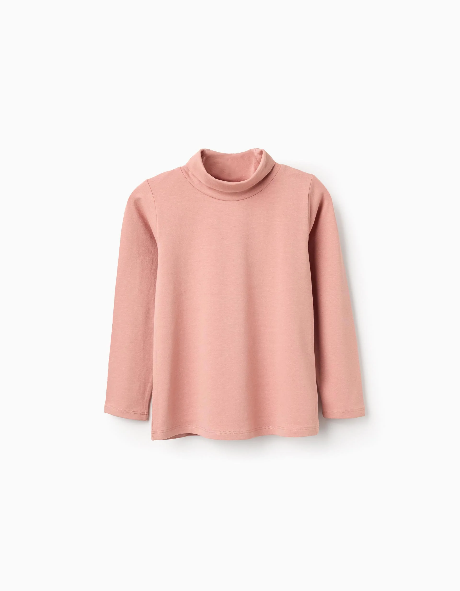 Long Sleeve T-shirt with Turtle Neck for Girls, Pink