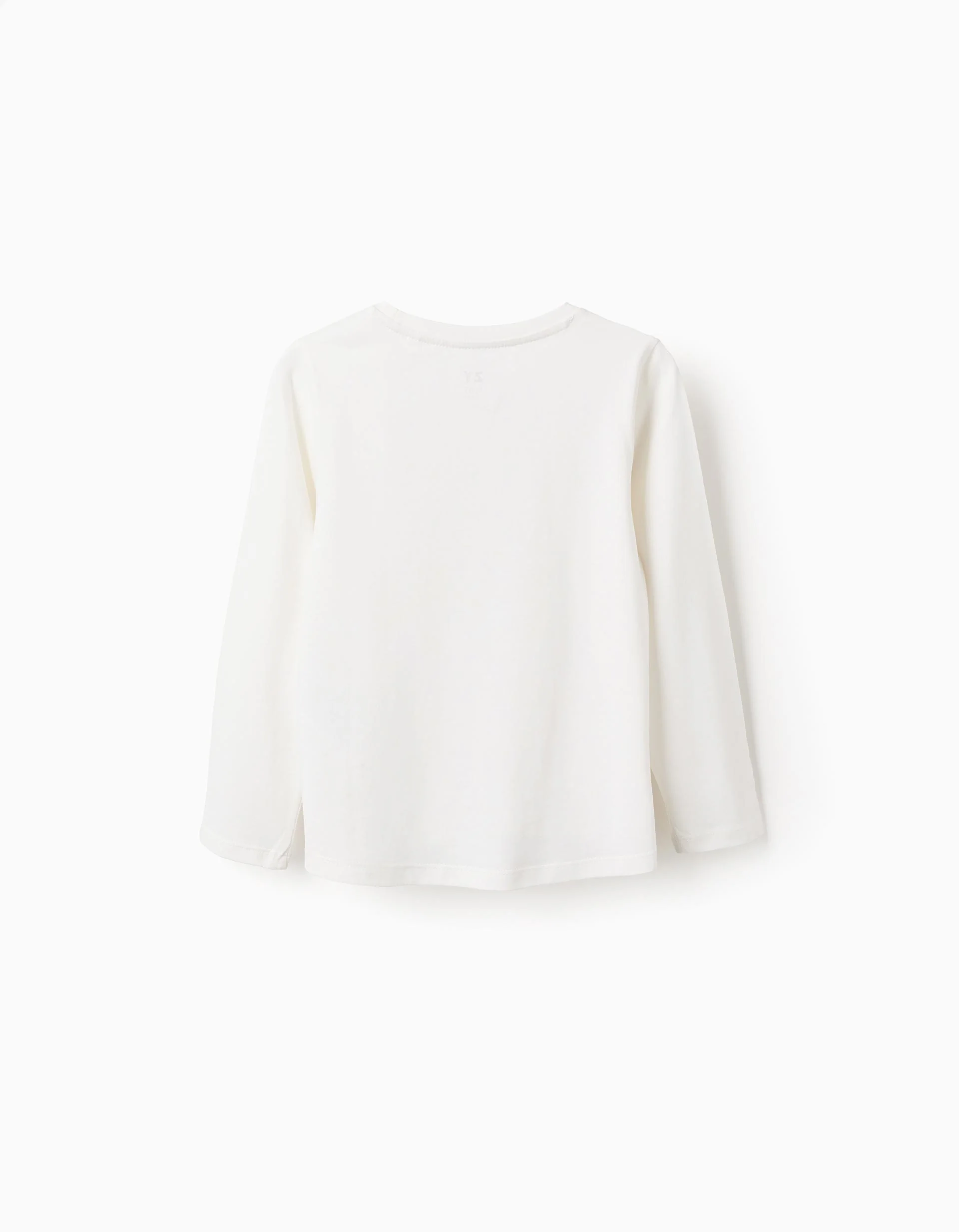 Long-sleeved Cotton T-shirt for Girls 'Nature', White