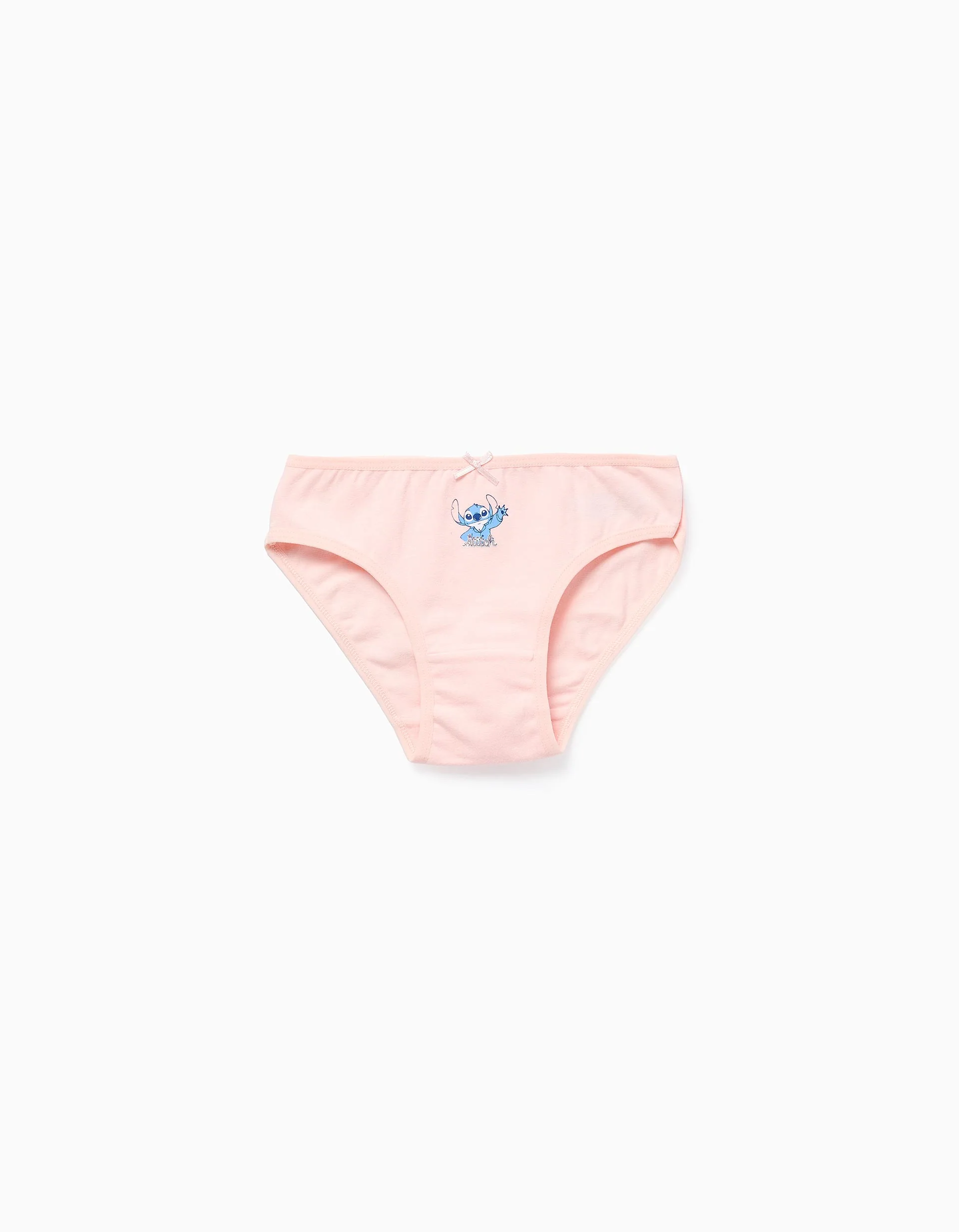 Pack of 5 Briefs for Girls 'Stitch & Angel', Pink/White