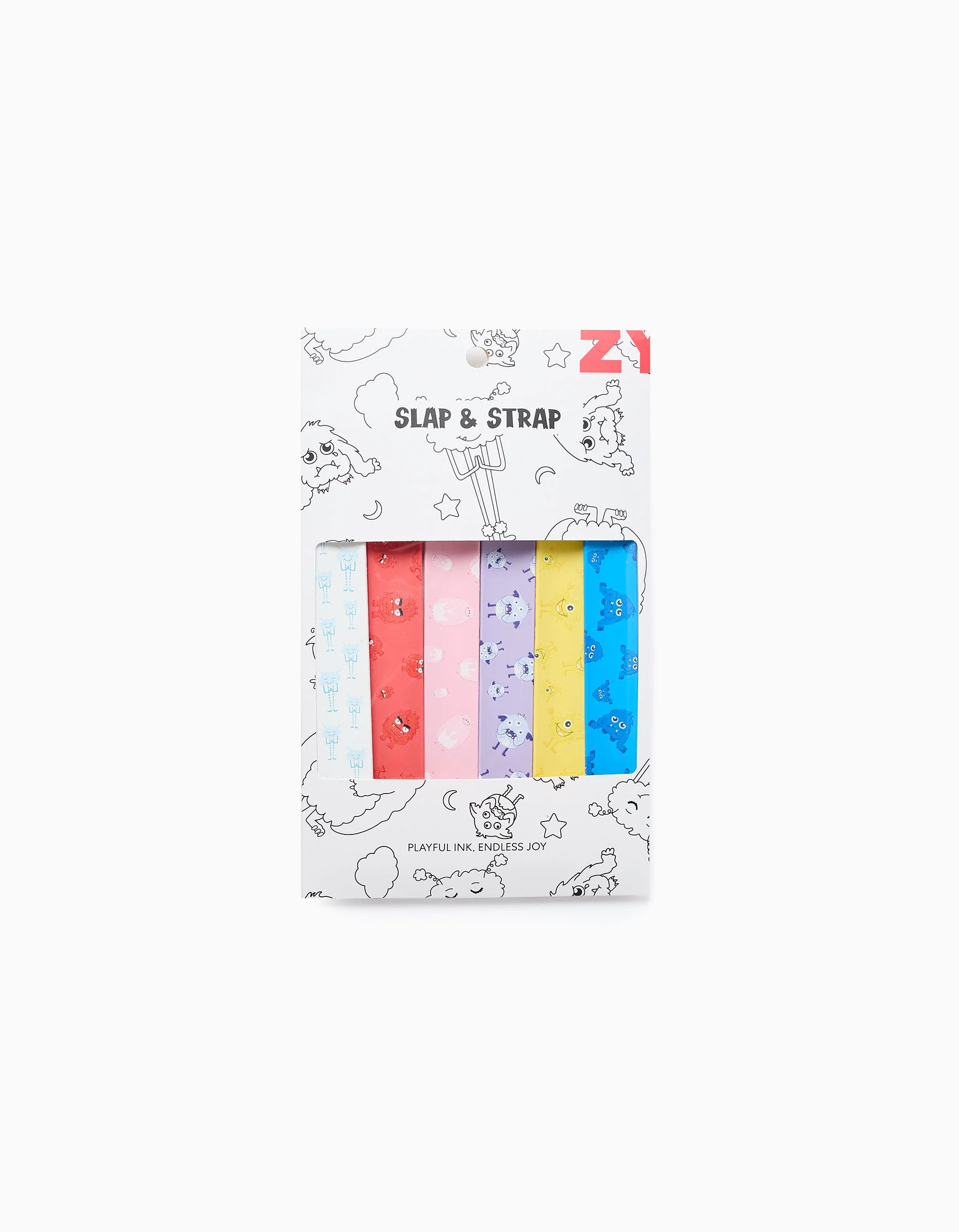 Pack of 6 Slap & Strap Bracelets for Children 'Emotion Monsters'