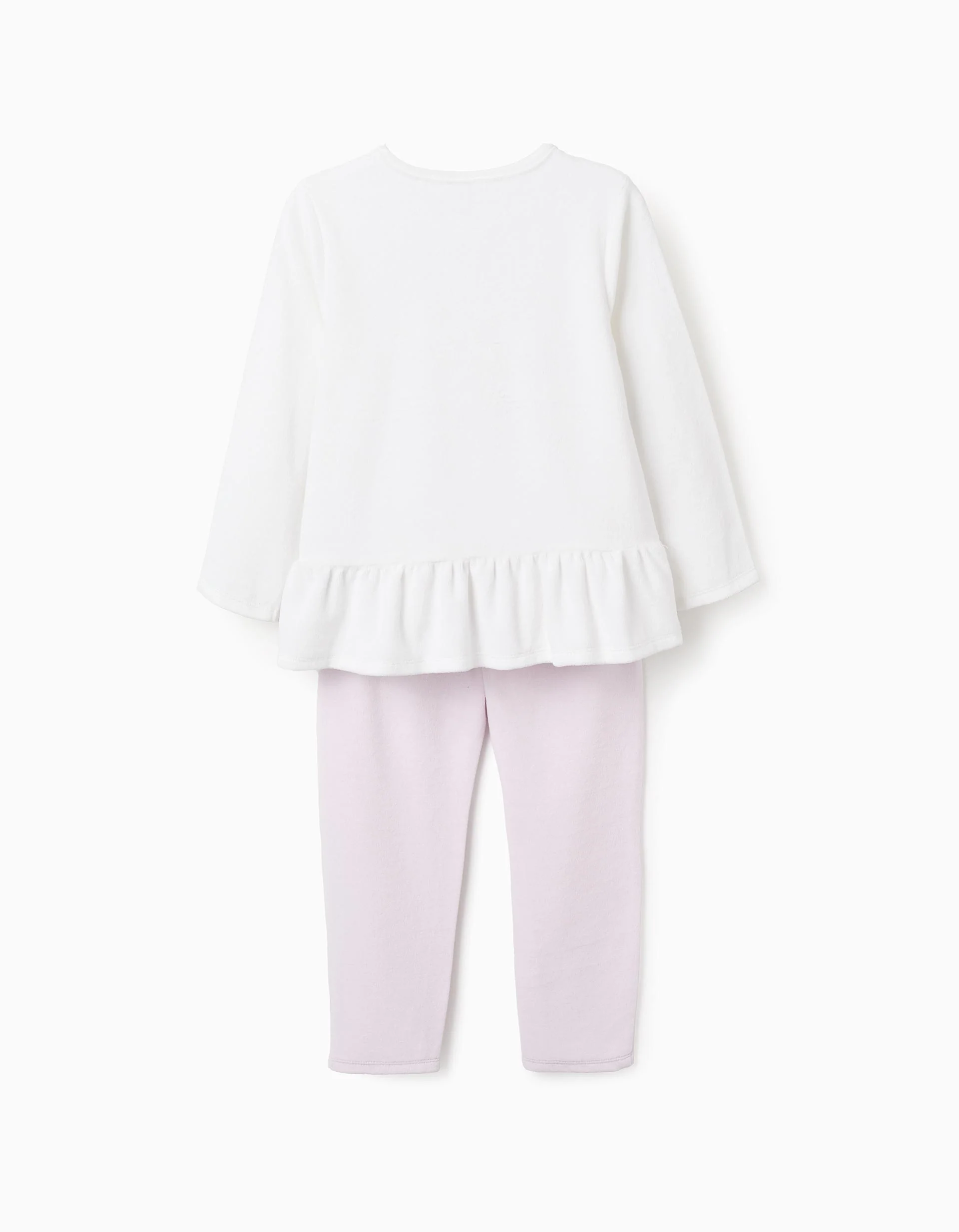 Velour Pyjama for Newborn Girls 'Monsters of Emotions', White/Purple