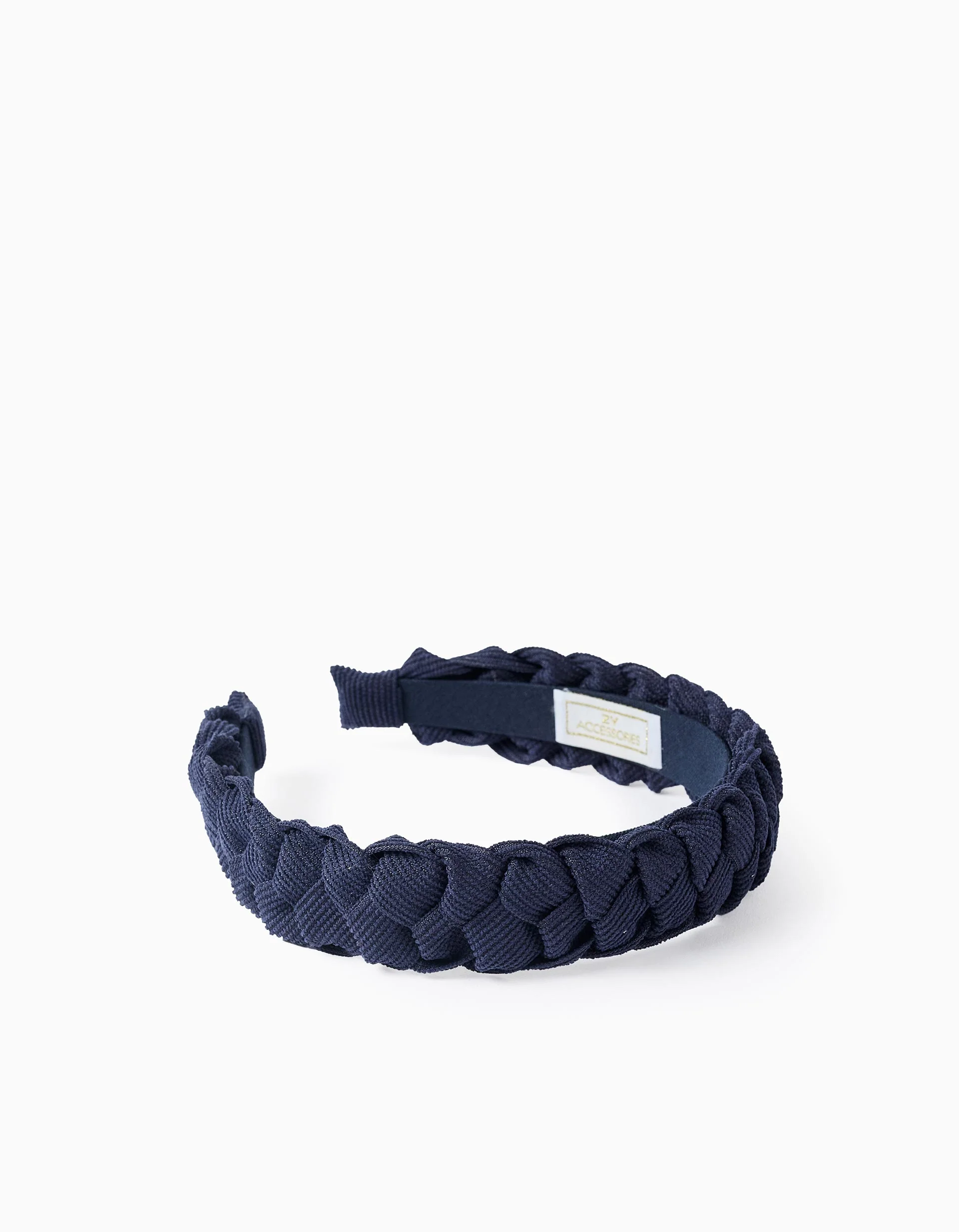Braided Headband in Corduroy for Babies and Girls, Dark Blue