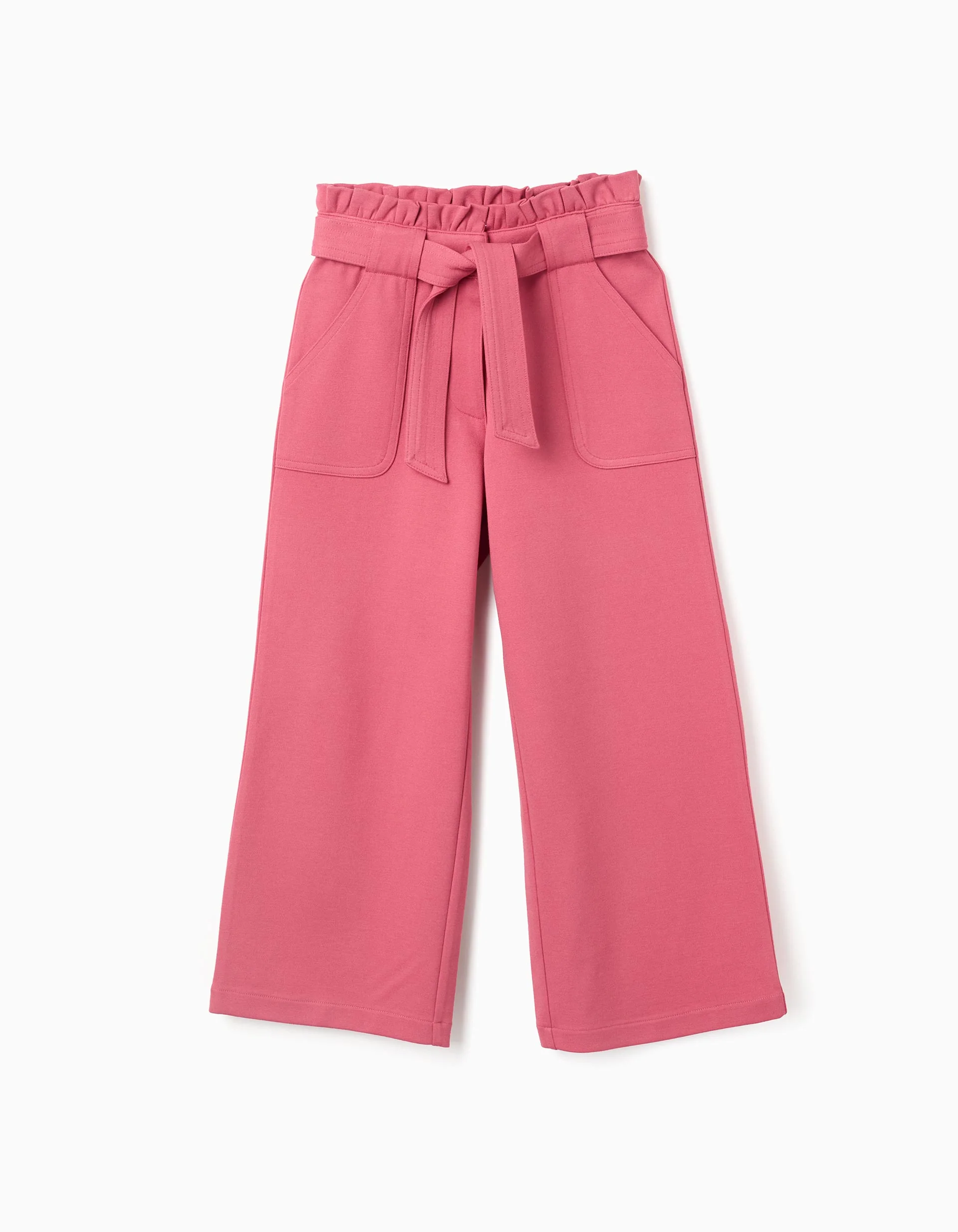 Roma Knit Wide Leg Trousers for Girls, Pink