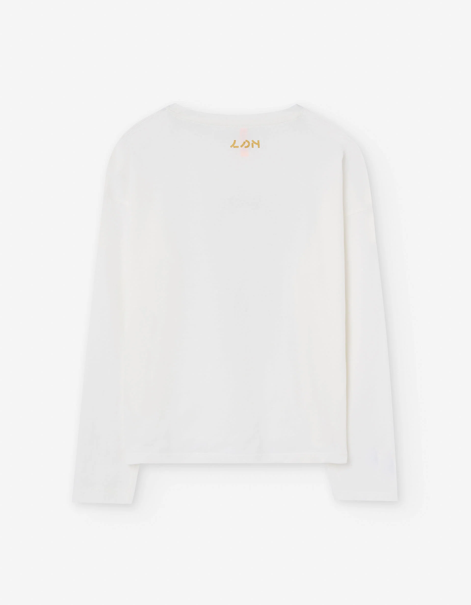 Long sleeve cotton T-shirt with True Love print for girls, white